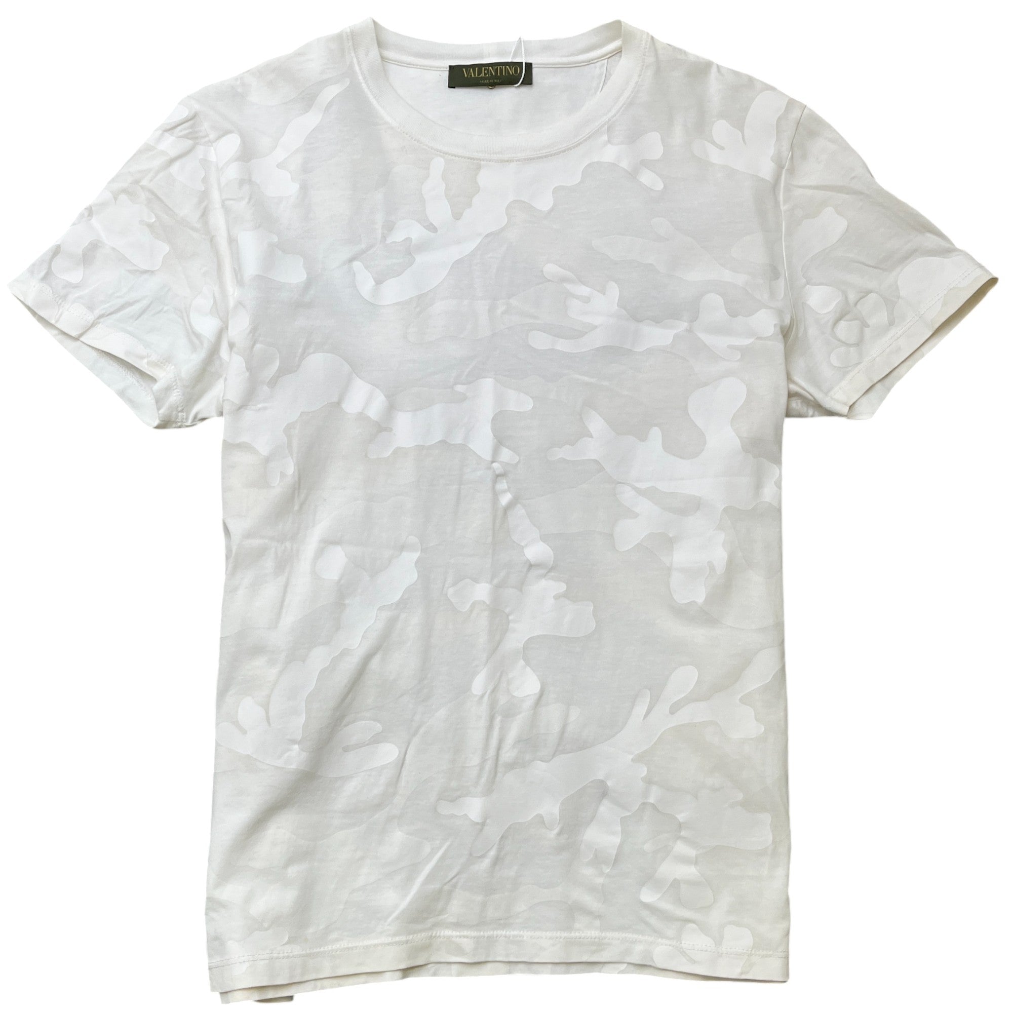 Men's Camouflage Logo Print T-Shirt White Size L