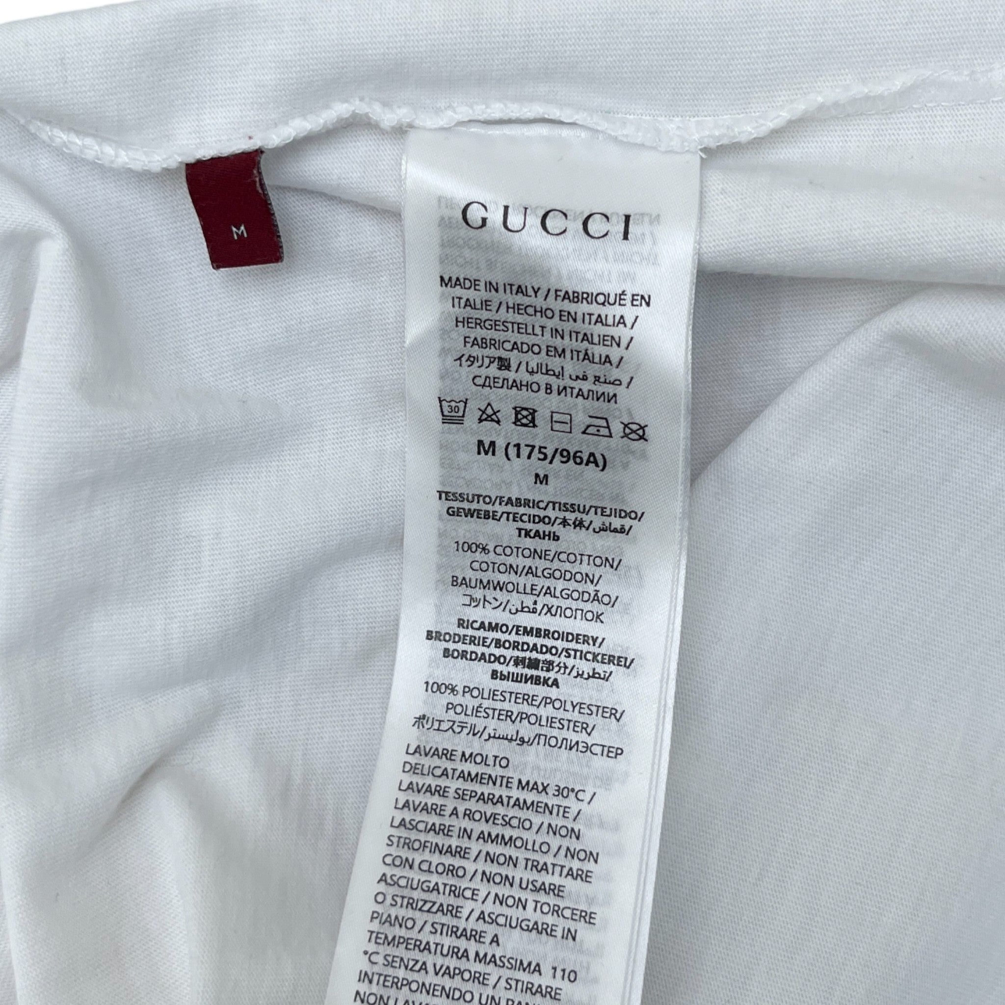 Men's Embroidered Logo T-Shirt White Size M