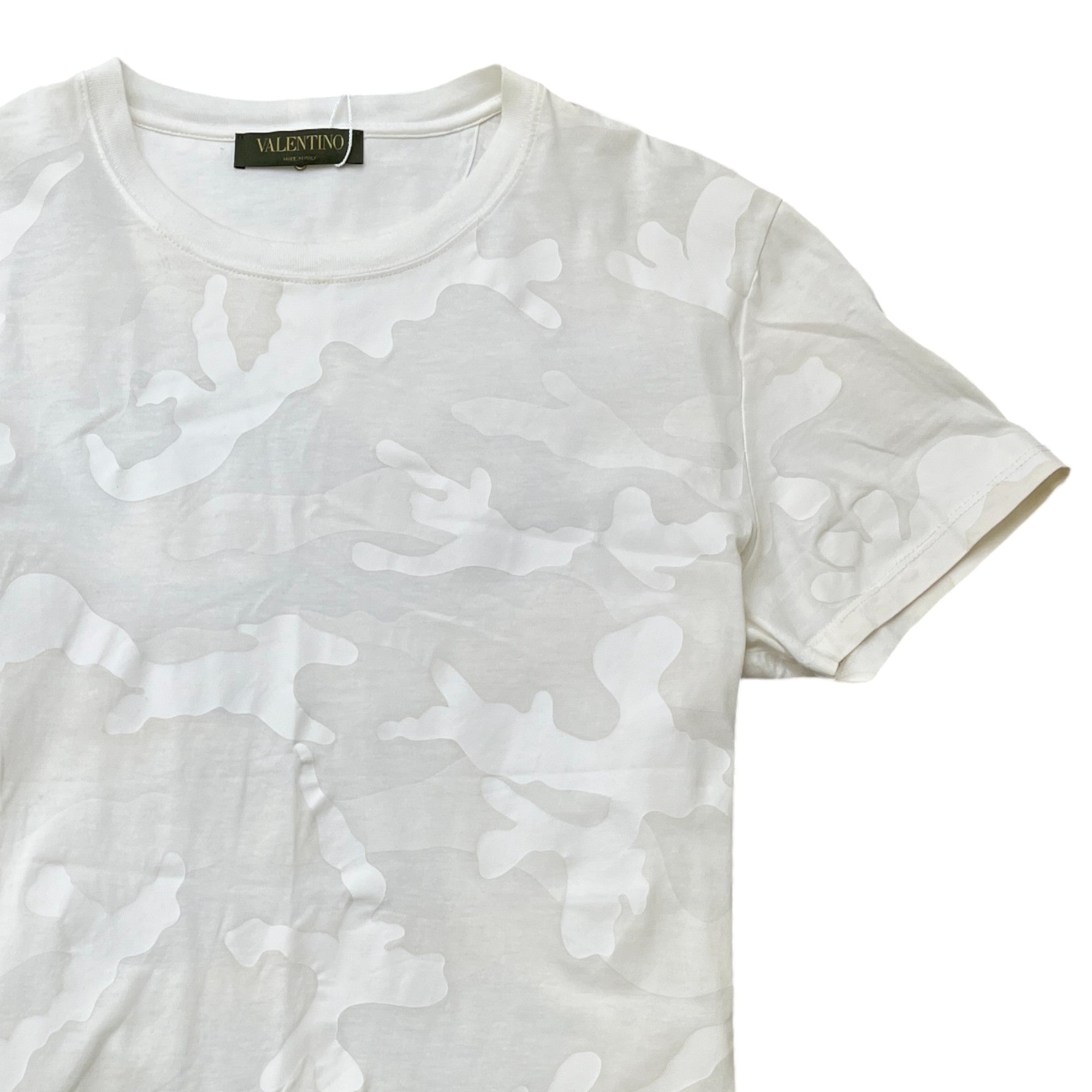 Men's Camouflage Logo Print T-Shirt White Size L
