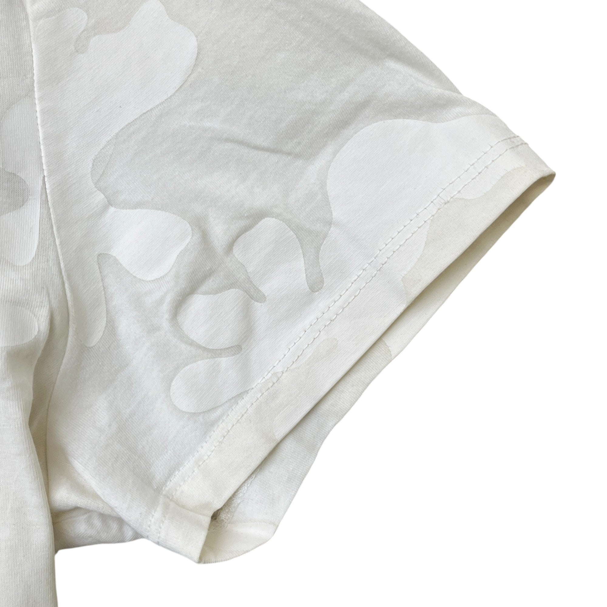 Men's Camouflage Logo Print T-Shirt White Size L