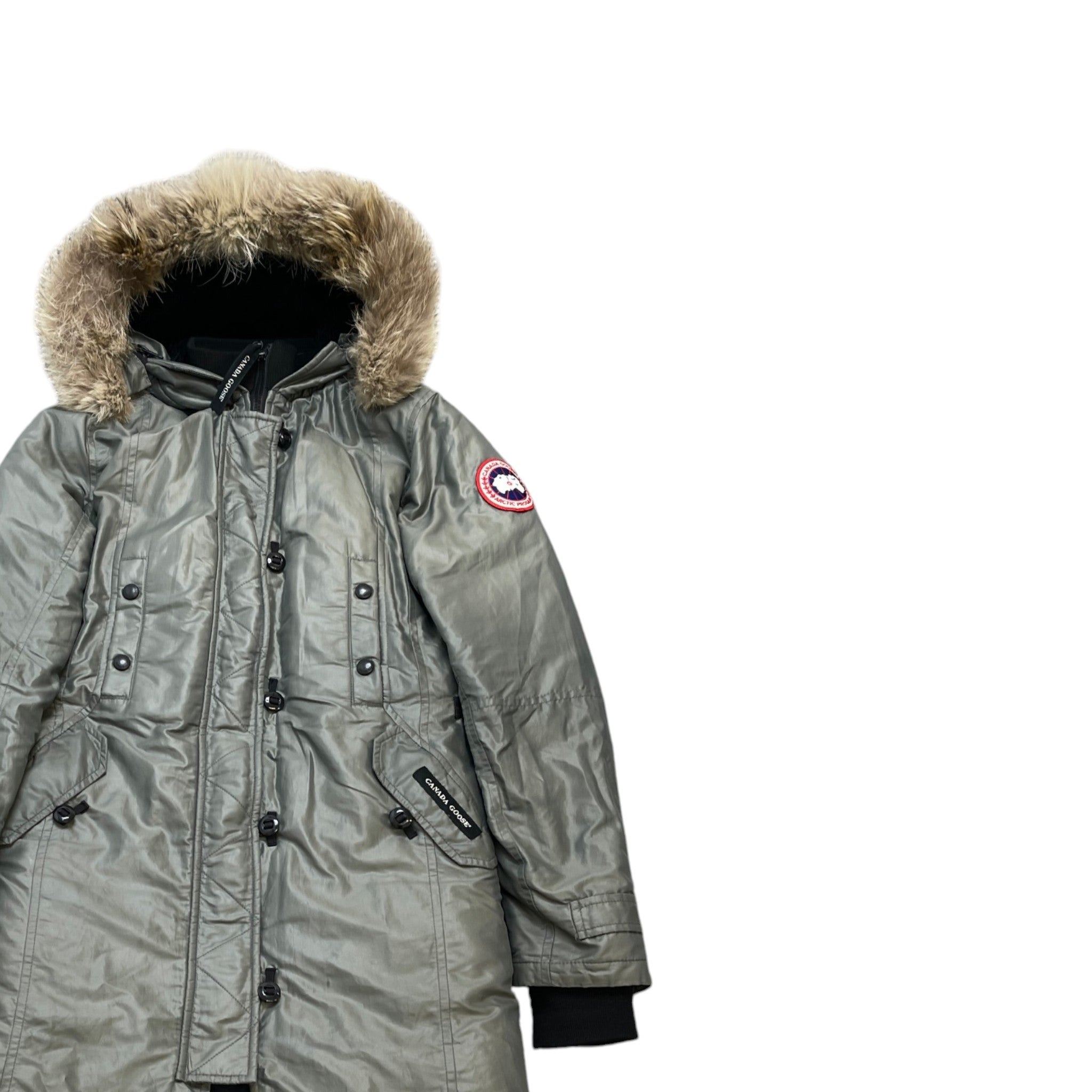 Women's Kensington Parka Down Jacket Grey Size S