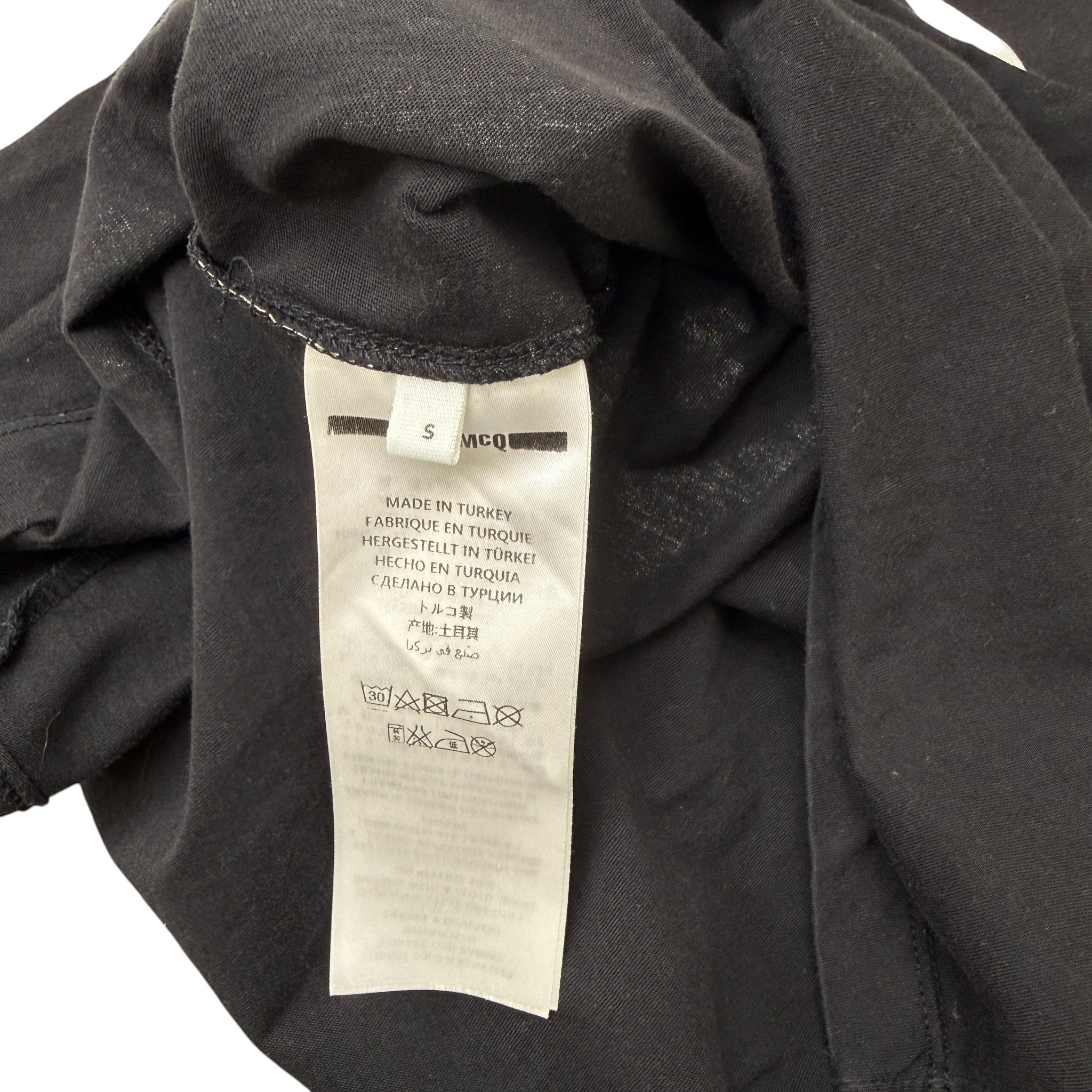 Men's Swallow Print T-Shirt Black Size S