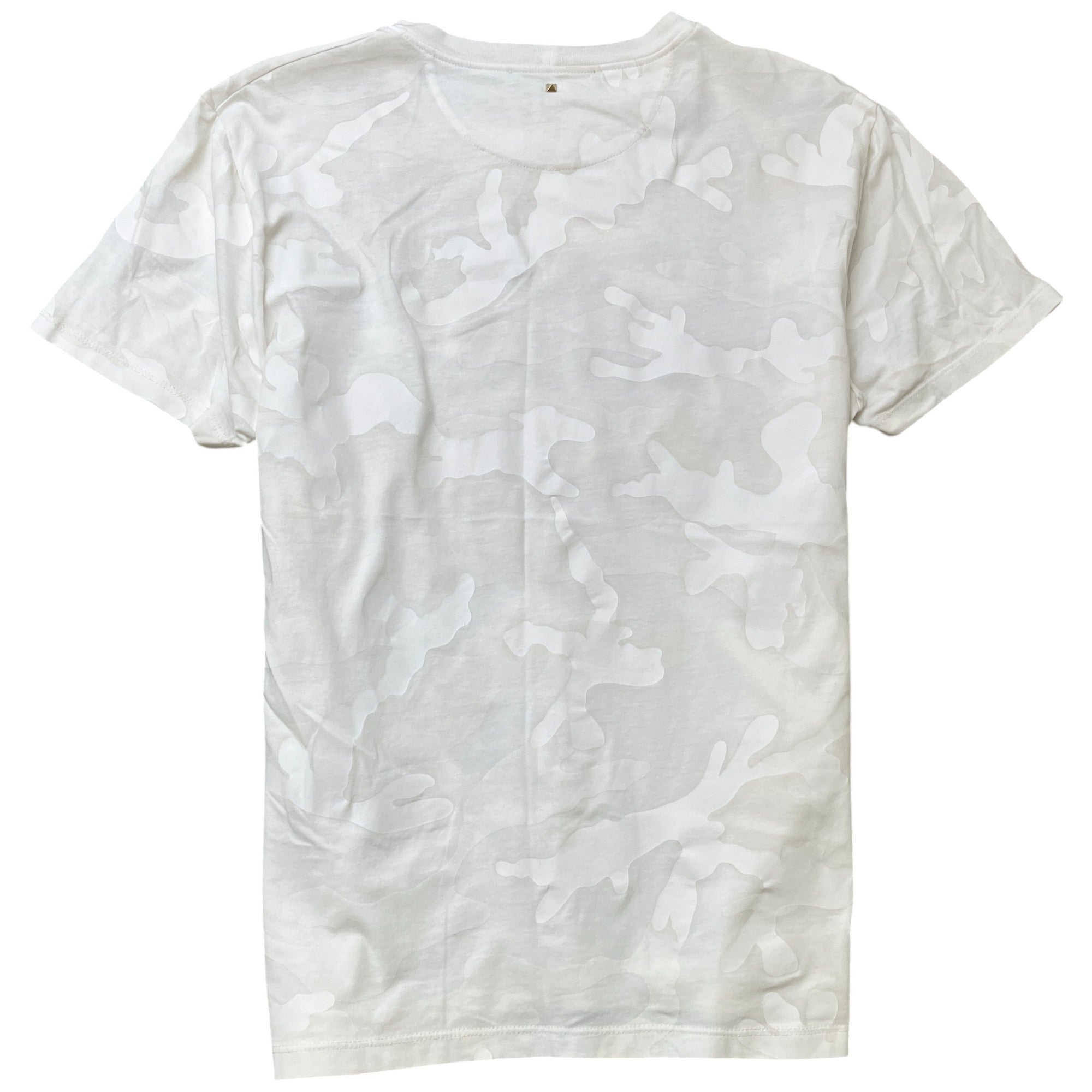 Men's Camouflage Logo Print T-Shirt White Size L