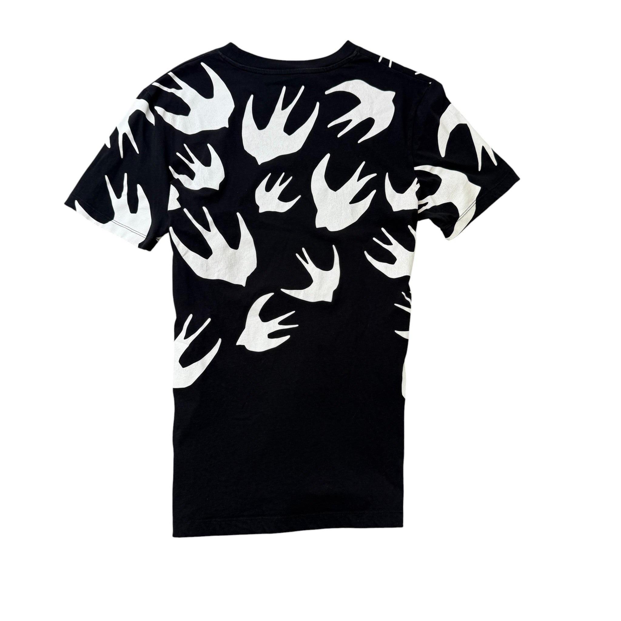 Men's Swallow Print T-Shirt Black Size S