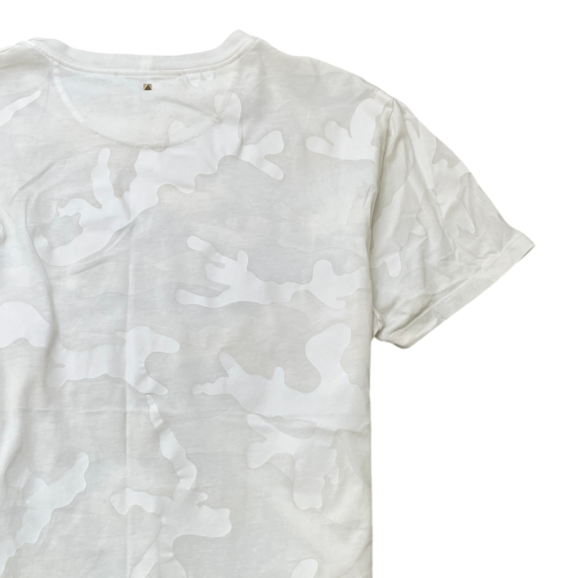 Men's Camouflage Logo Print T-Shirt White Size L