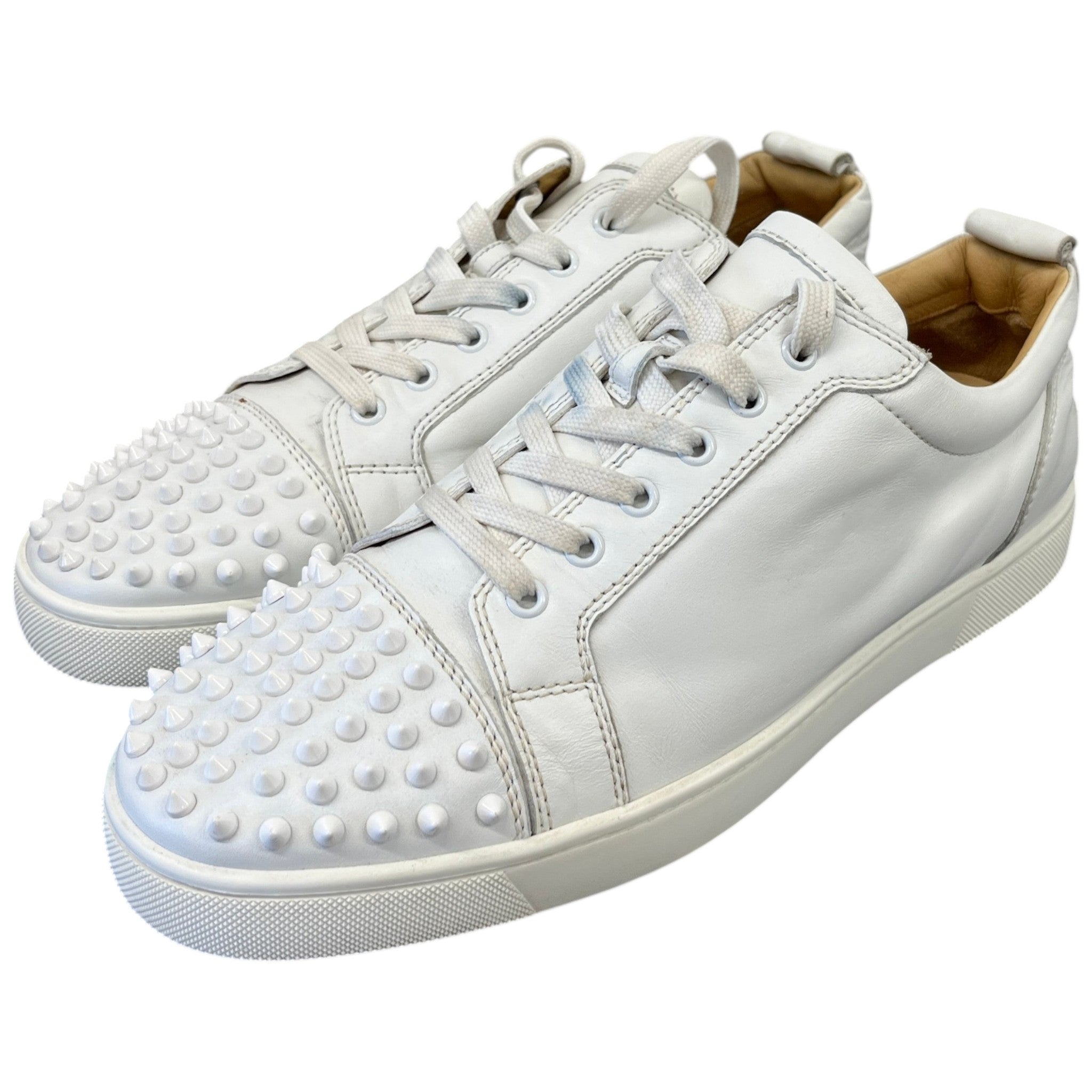 Men's Louis Spikes Flat Low Trainers White Size EU 45 / UK 11
