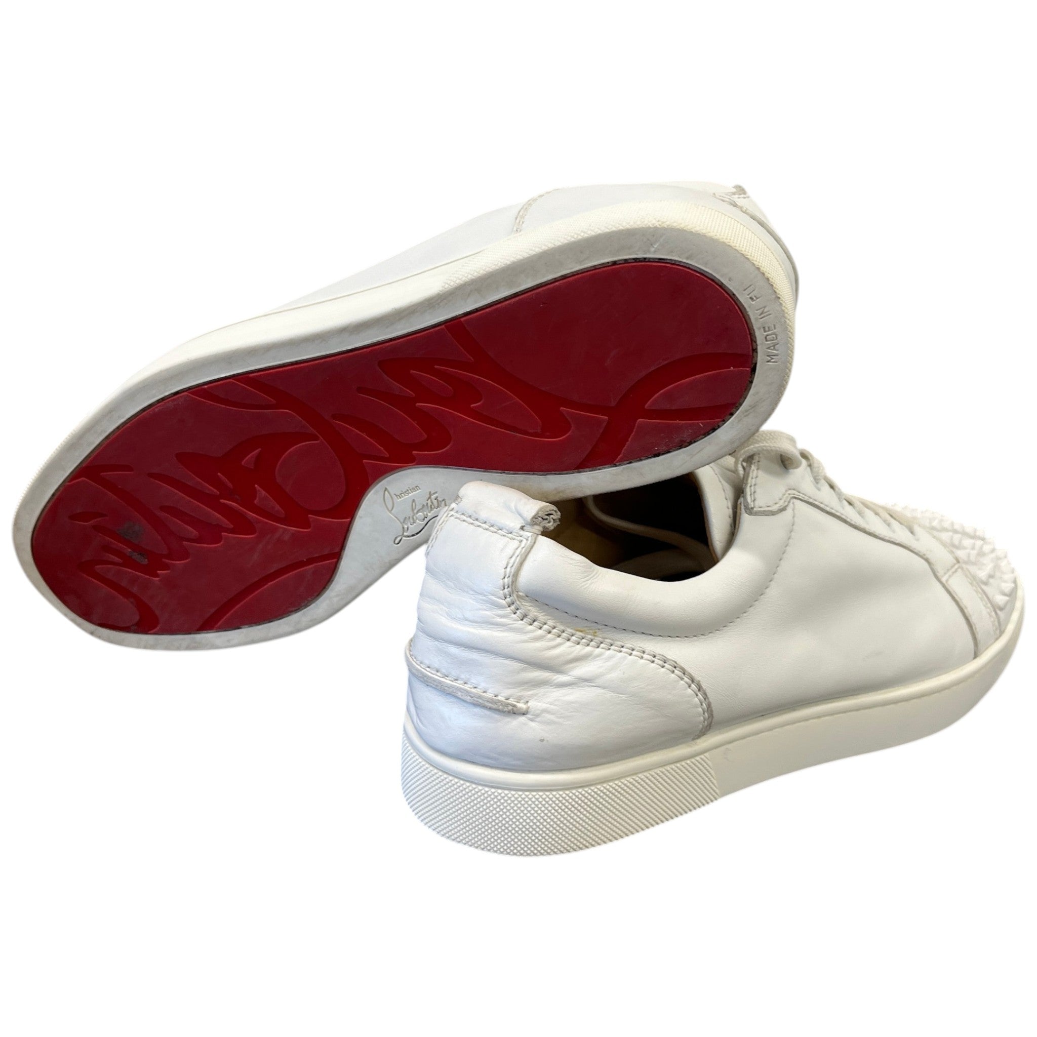 Men's Louis Spikes Flat Low Trainers White Size EU 45 / UK 11