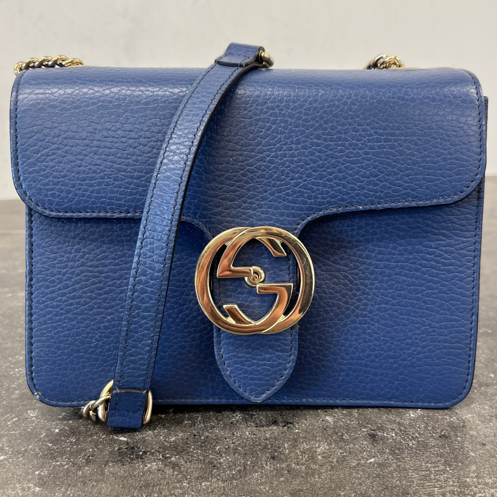 Women's Interlocking G Bag Blue