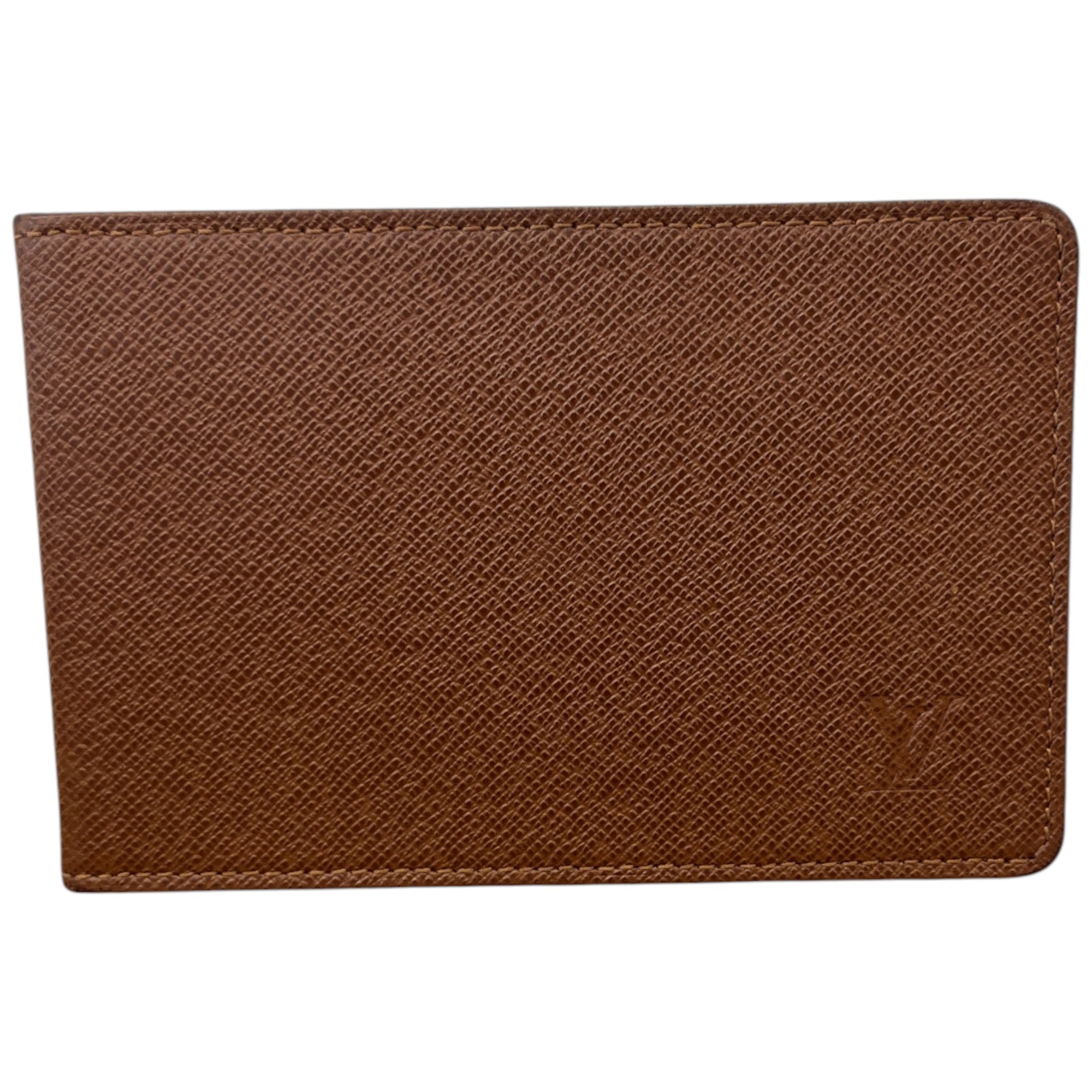 Men's Epi Leather Card Holder Brown
