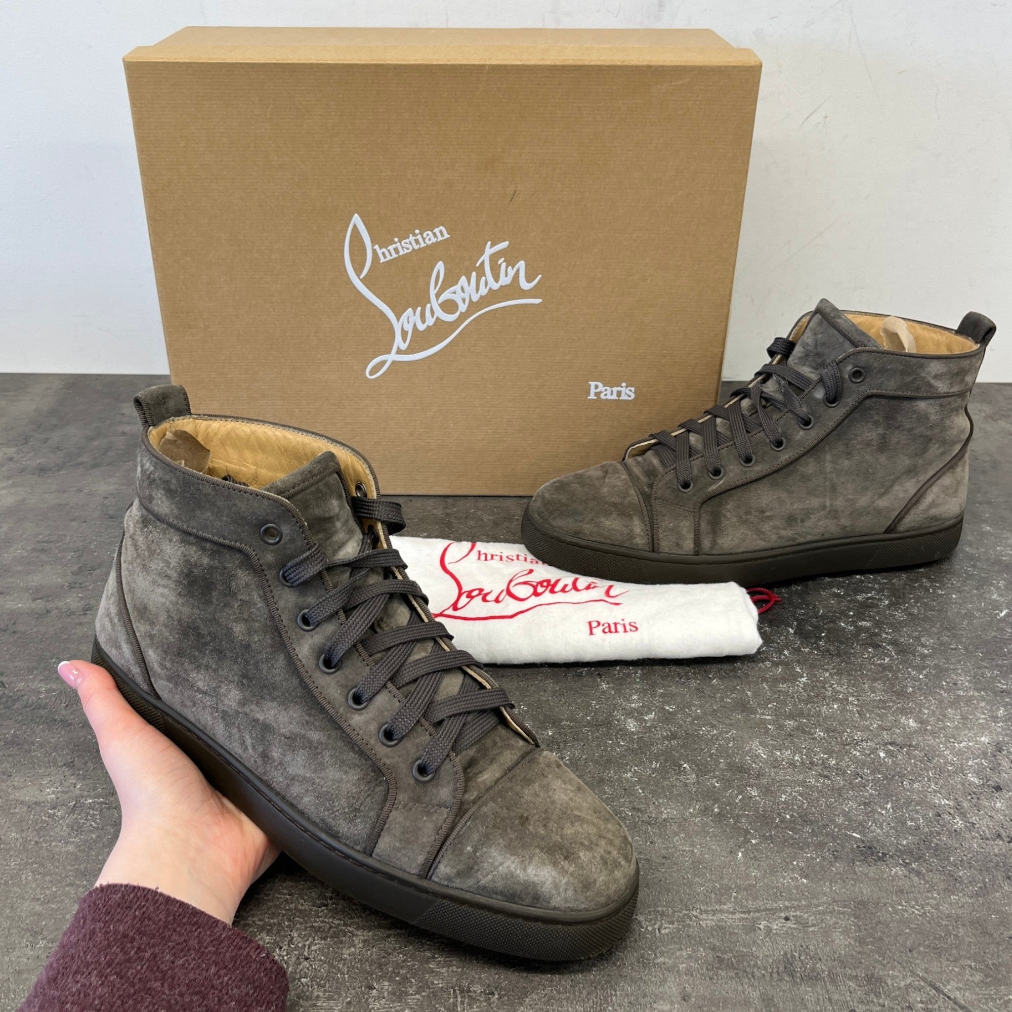 Men's Louis Orlato Flat High Trainers Brown Size EU 41.5 / UK 7.5