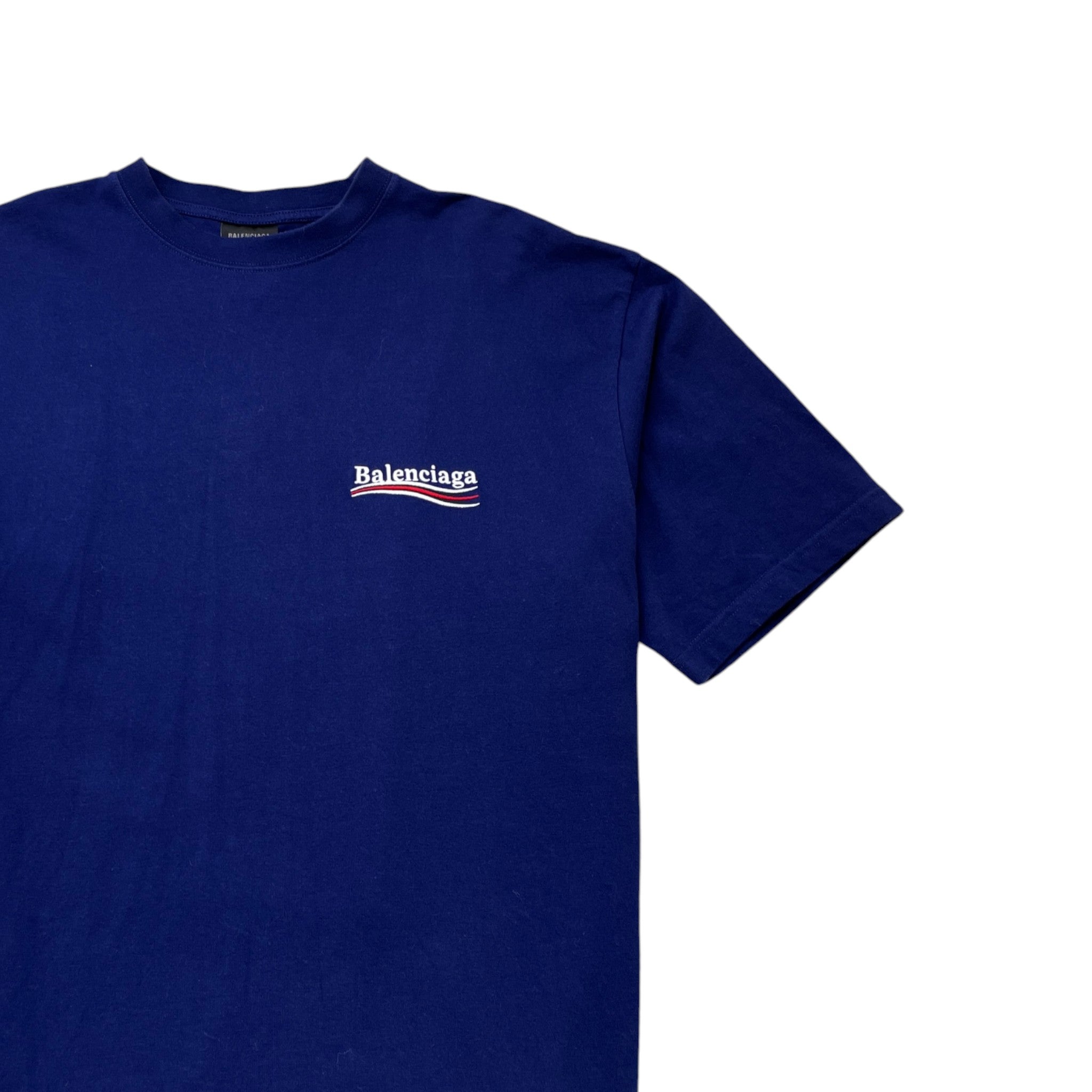 Men's Embroidered Logo T-Shirt Blue Size M