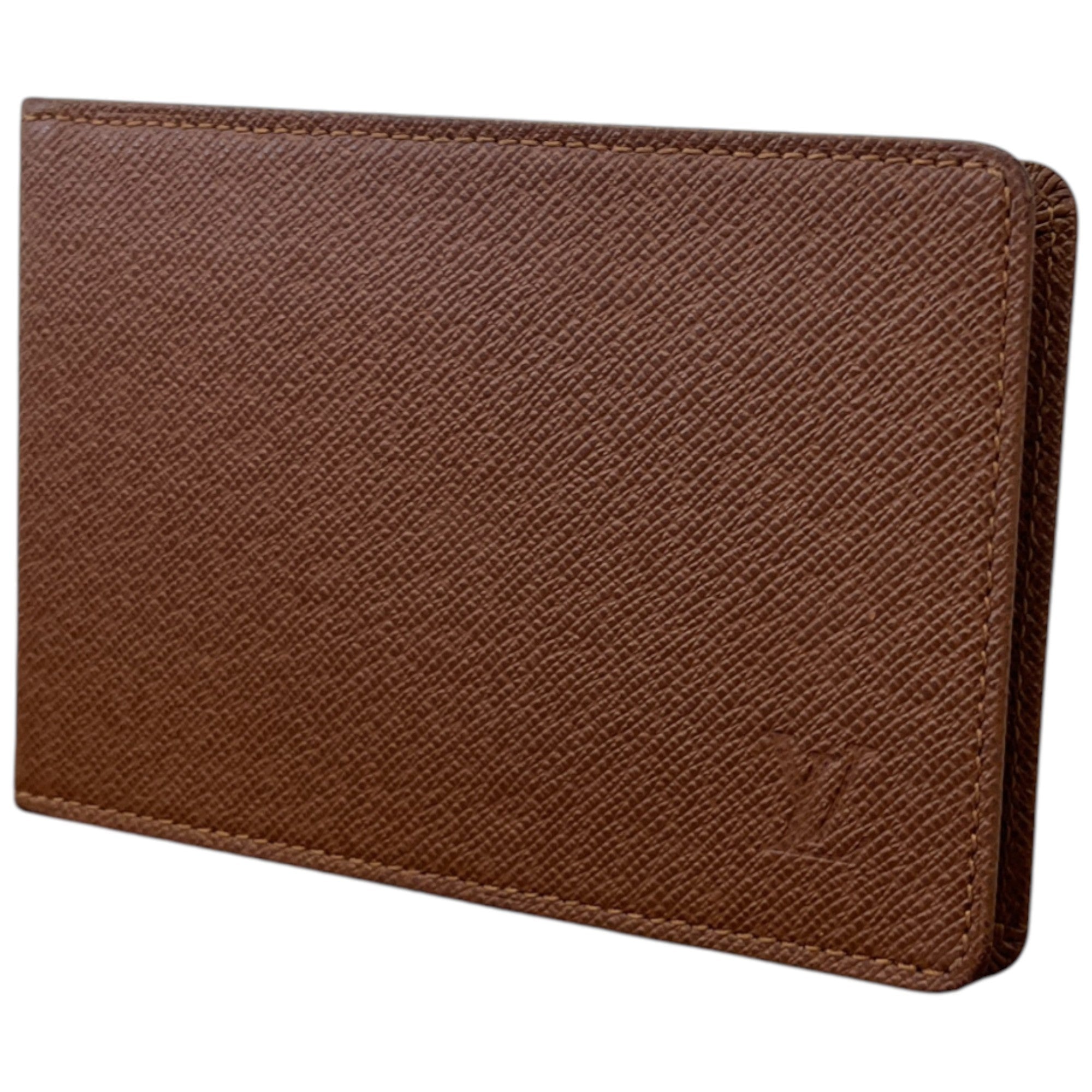 Men's Epi Leather Card Holder Brown