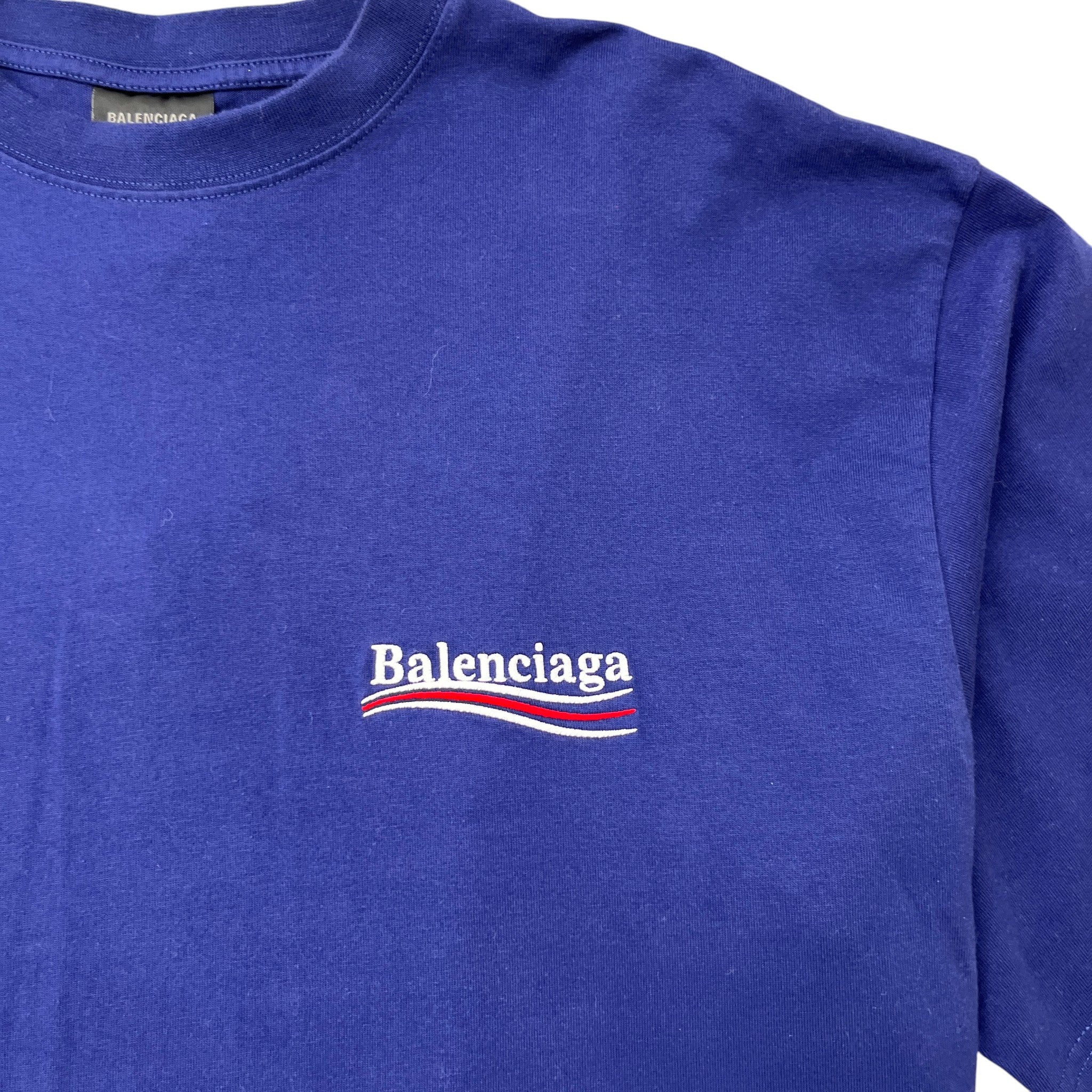 Men's Embroidered Logo T-Shirt Blue Size M