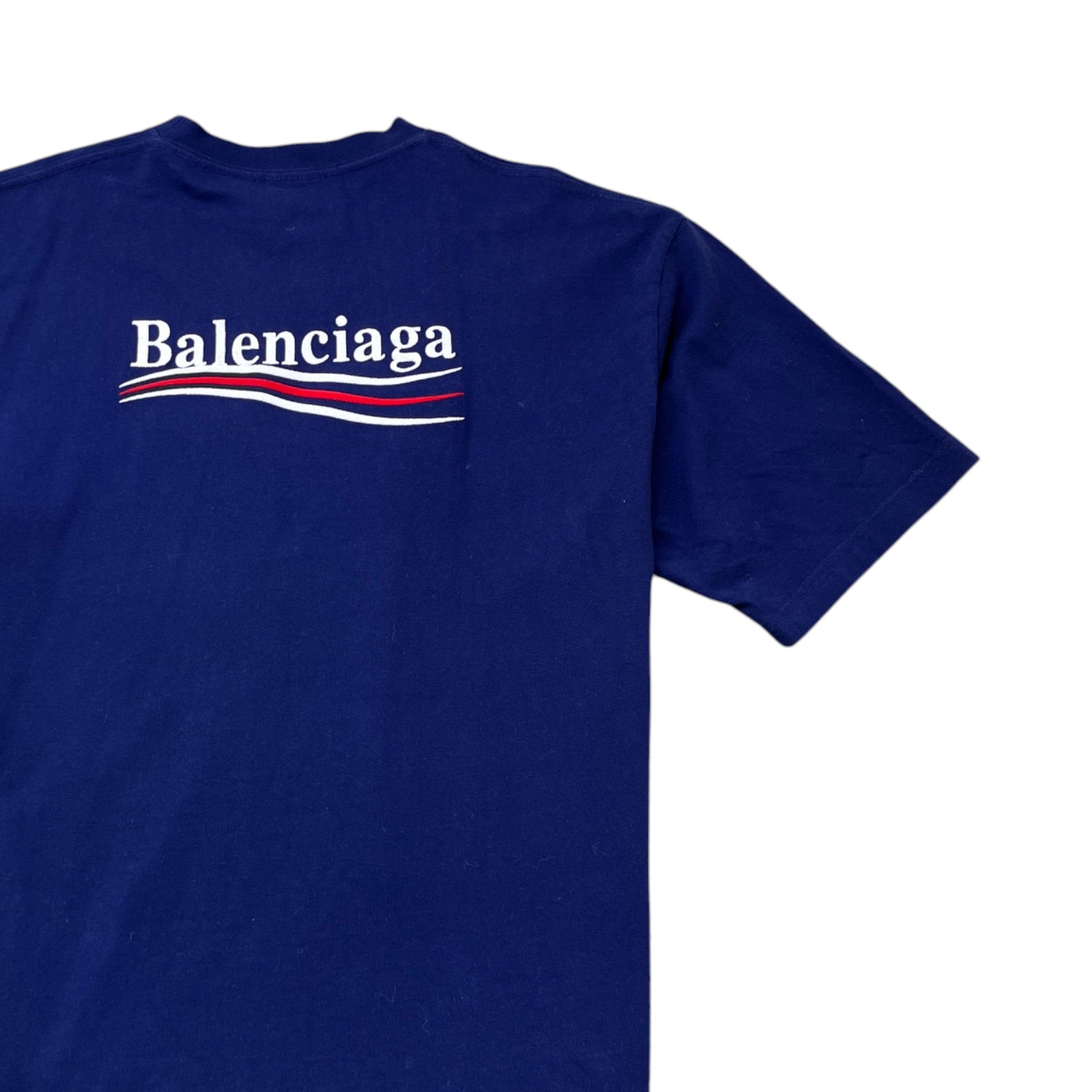 Men's Embroidered Logo T-Shirt Blue Size M