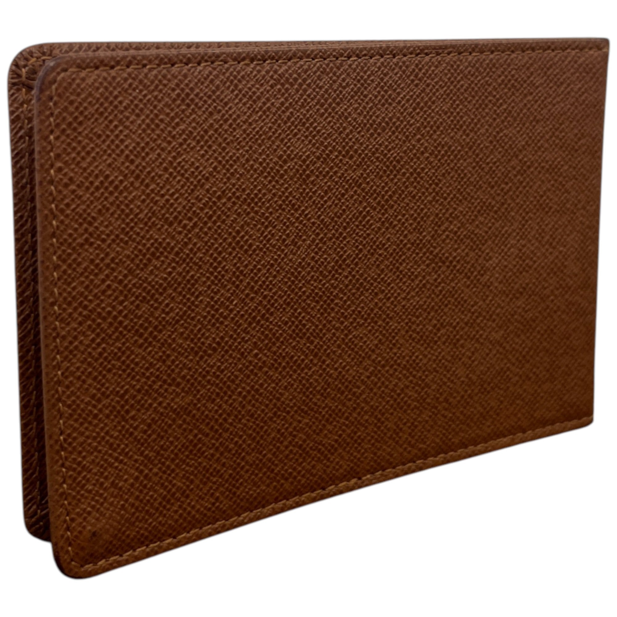 Men's Epi Leather Card Holder Brown