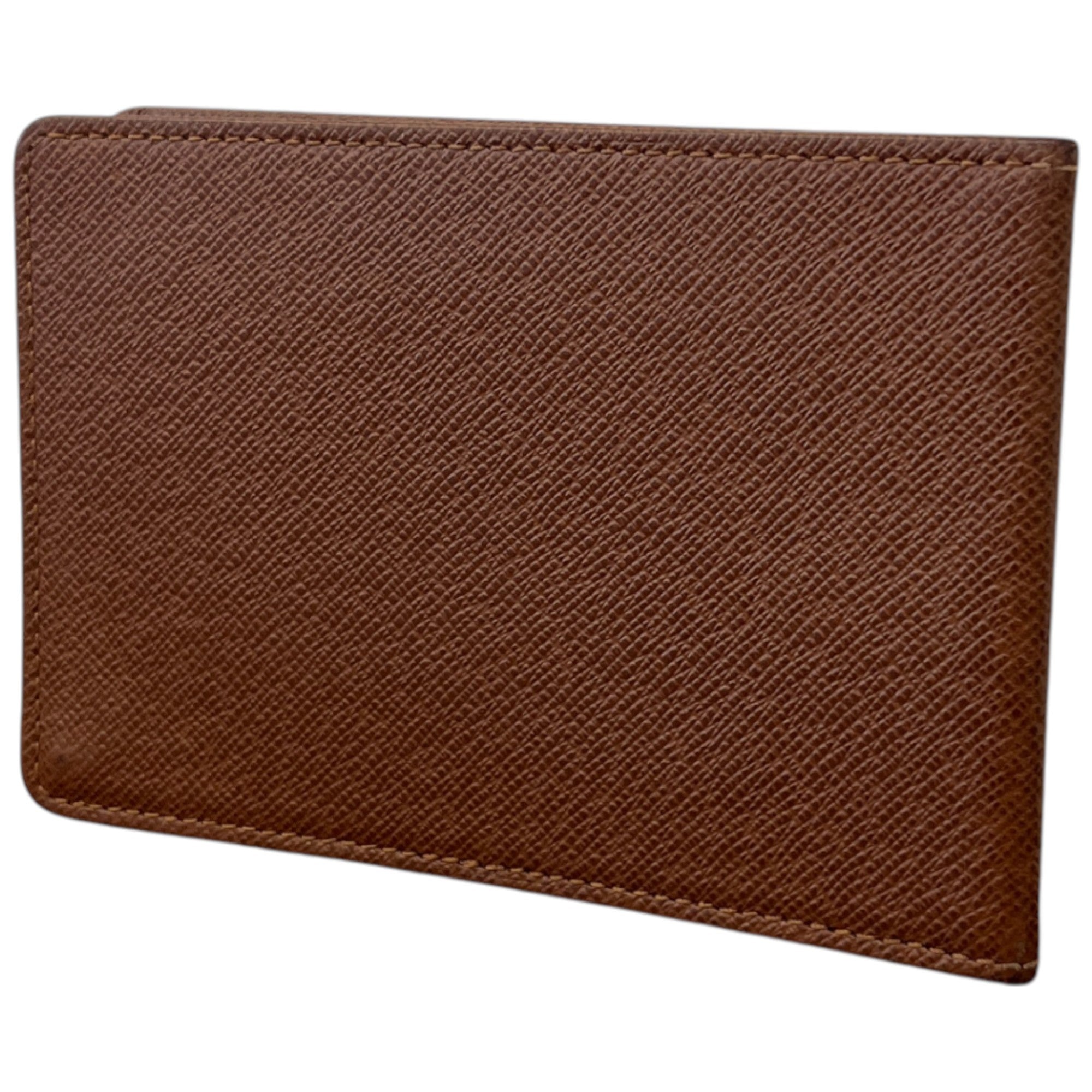 Men's Epi Leather Card Holder Brown