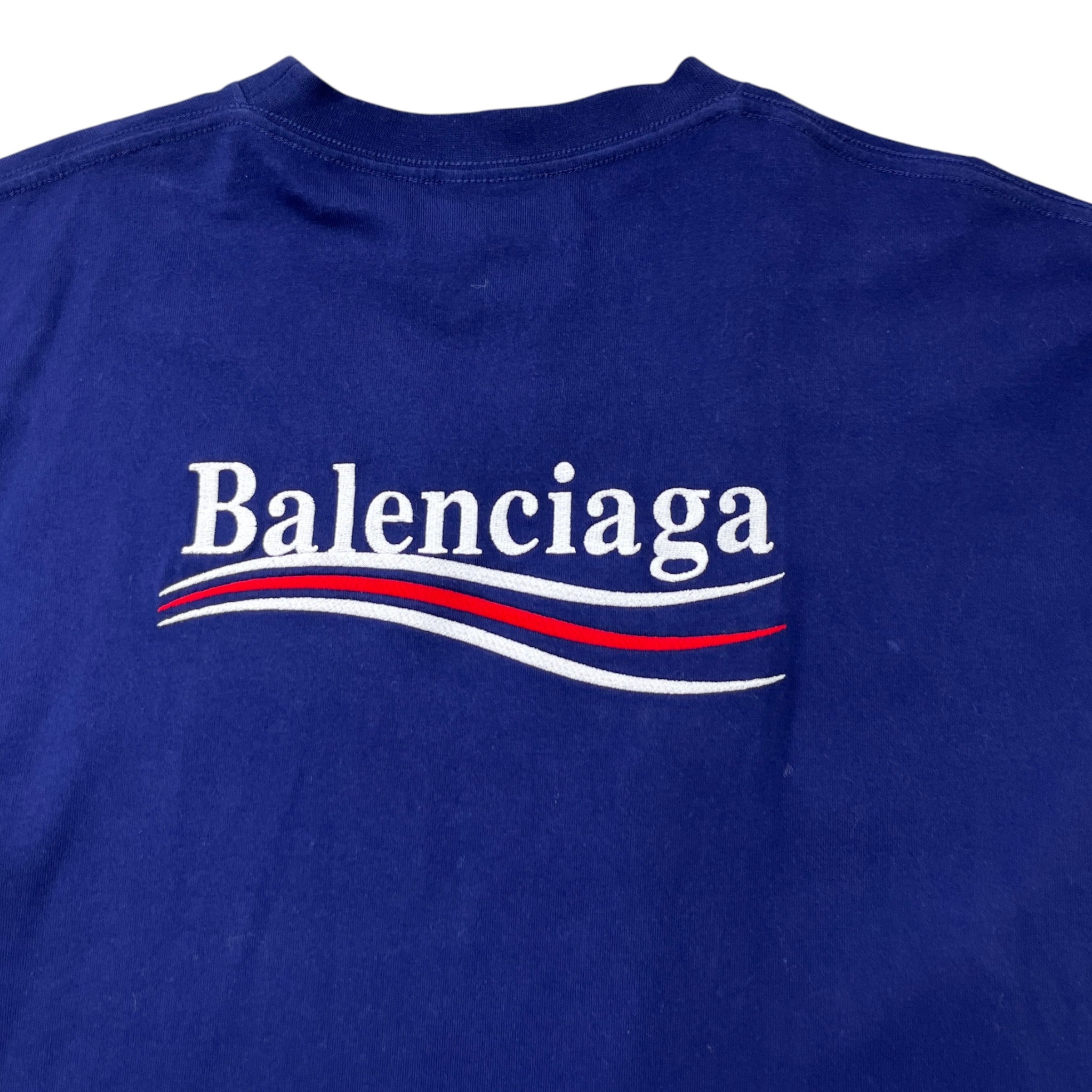 Men's Embroidered Logo T-Shirt Blue Size M