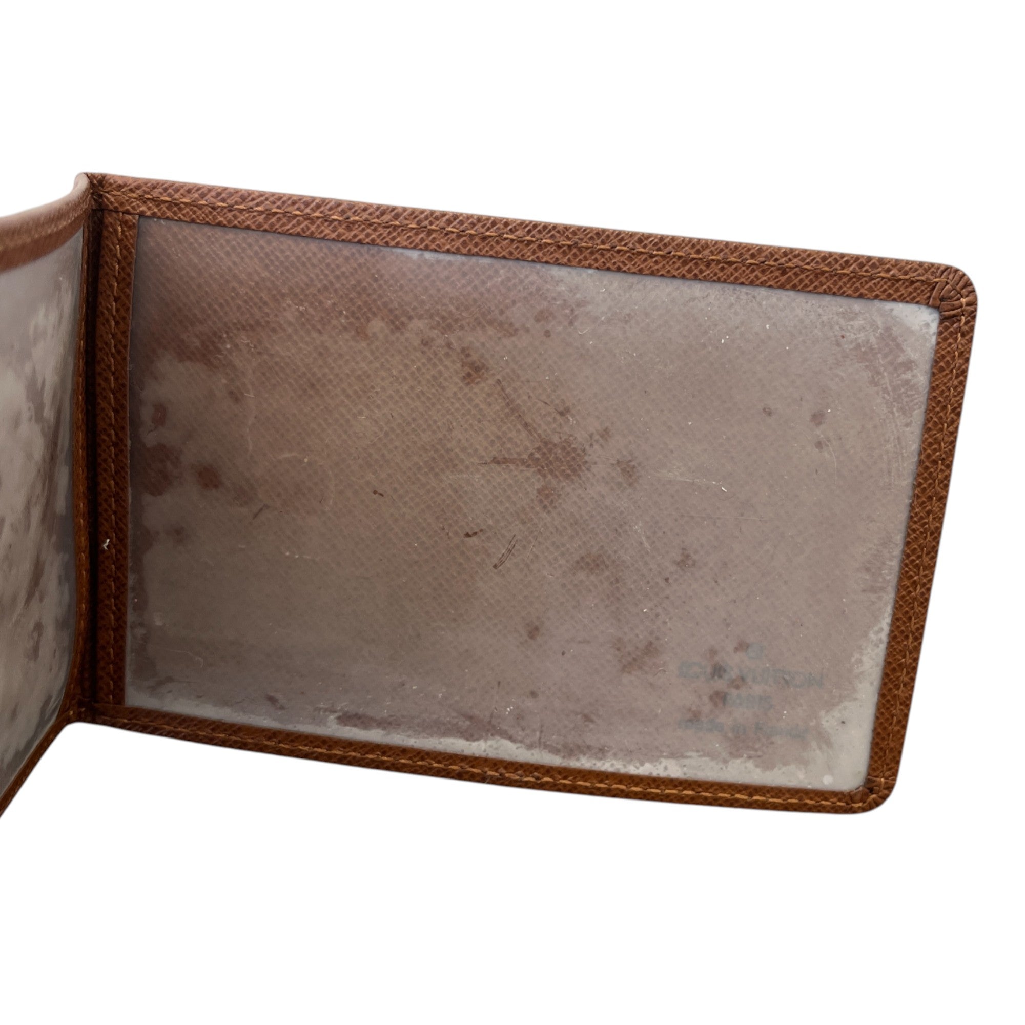 Men's Epi Leather Card Holder Brown