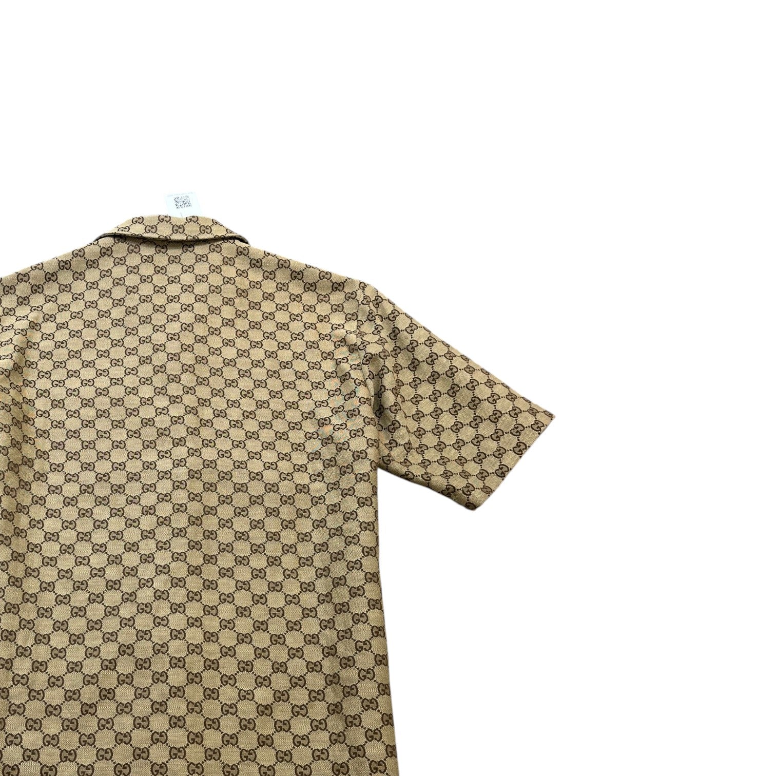 Men's Gg Supreme Short Sleeve Shirt Beige Size IT 48 / UK M