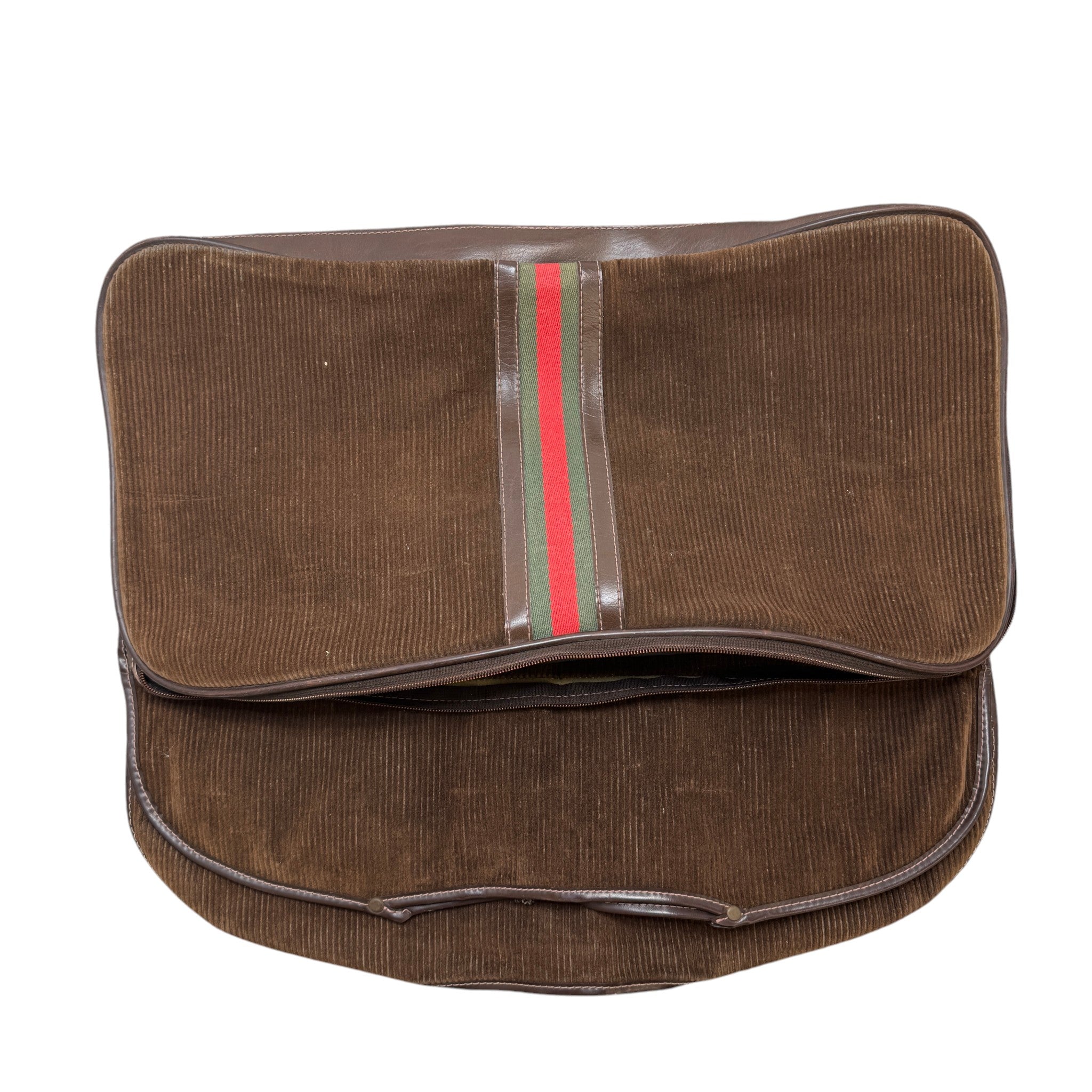 Men's Vintage Web Stripe Garment Bag Brown