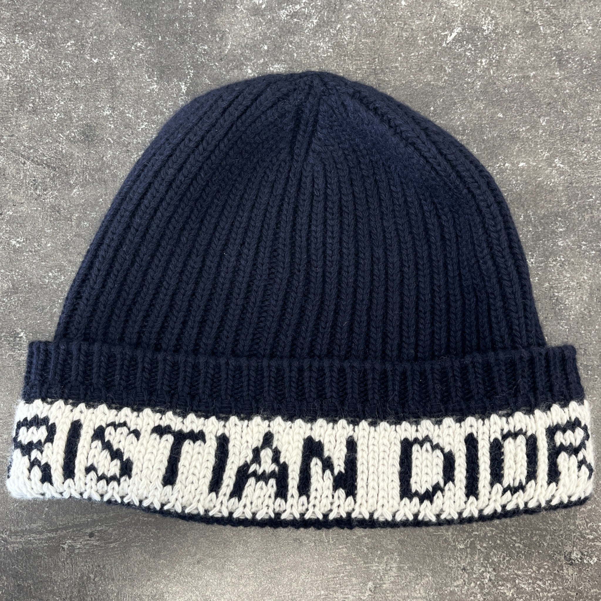 Women's D-White Cashmere Beanie Hat Navy