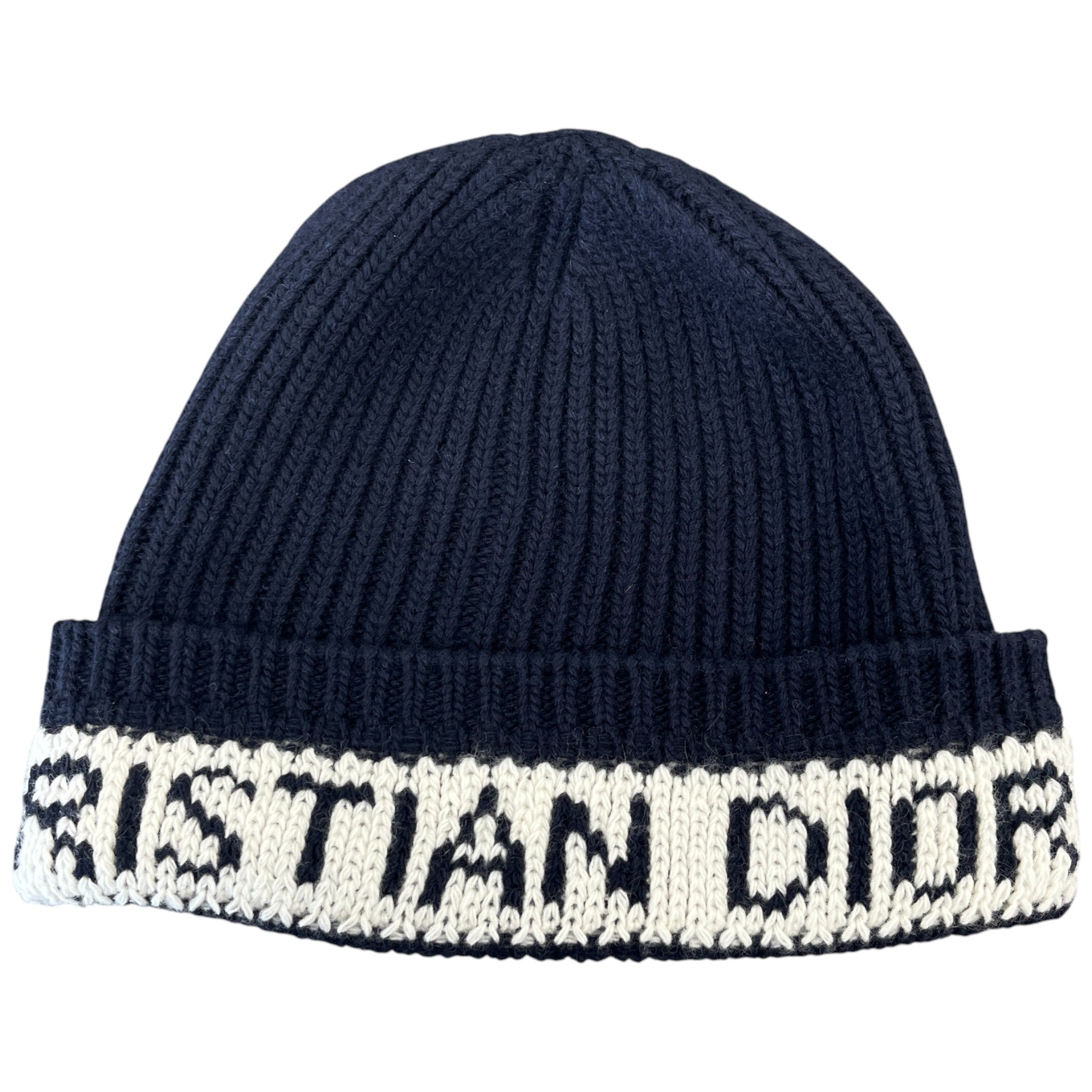 Women's D-White Cashmere Beanie Hat Navy