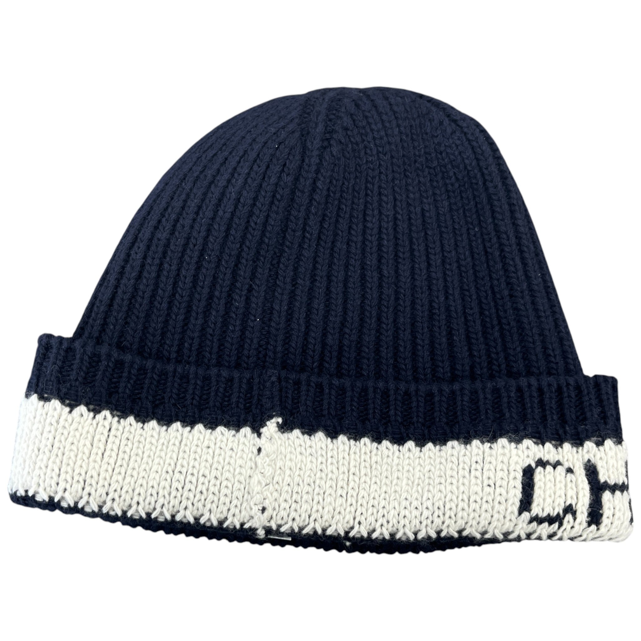 Women's D-White Cashmere Beanie Hat Navy