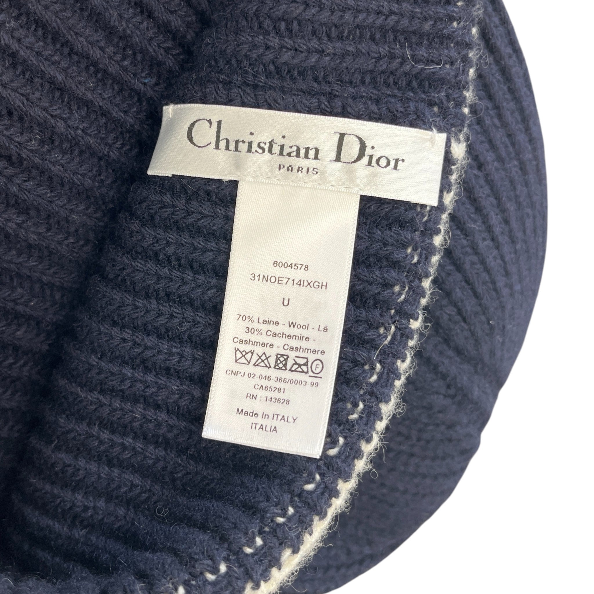 Women's D-White Cashmere Beanie Hat Navy