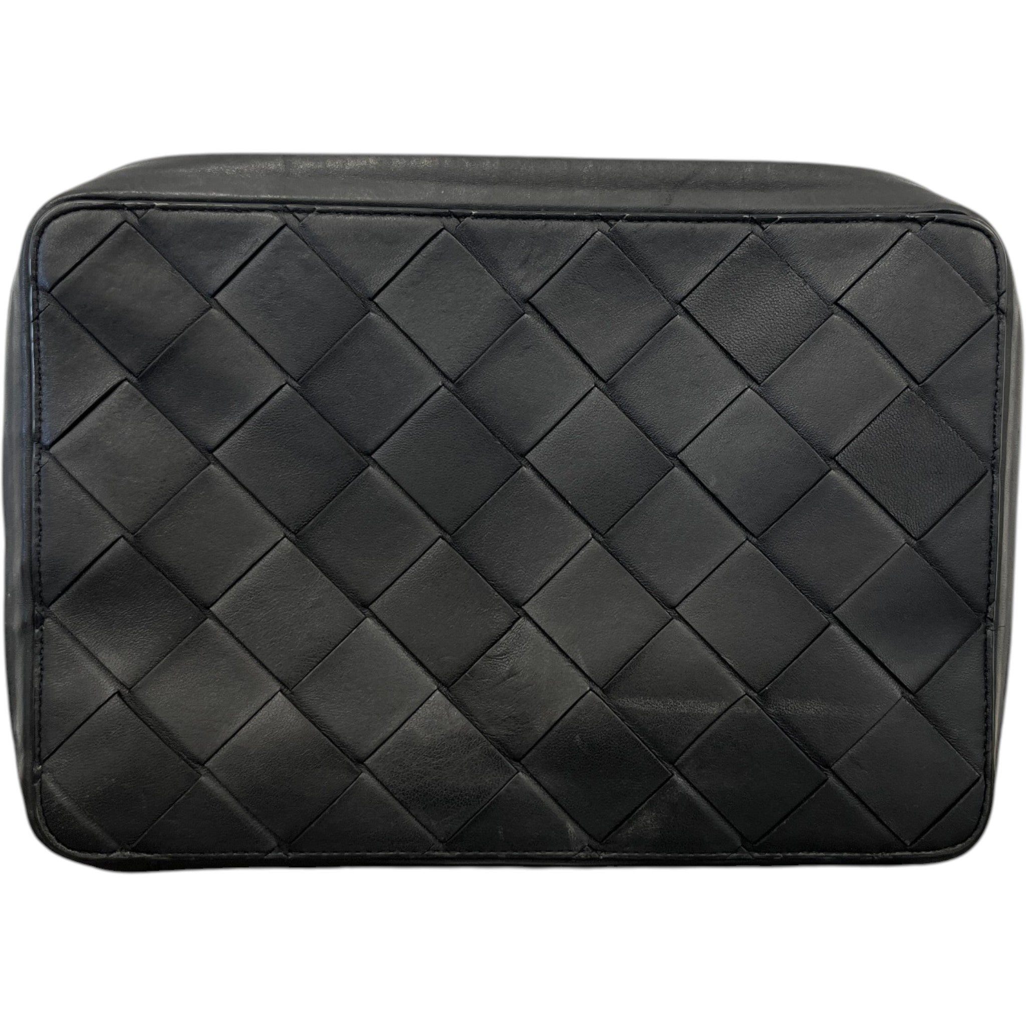 Men's Intrecciato Travel Case Pouch Black