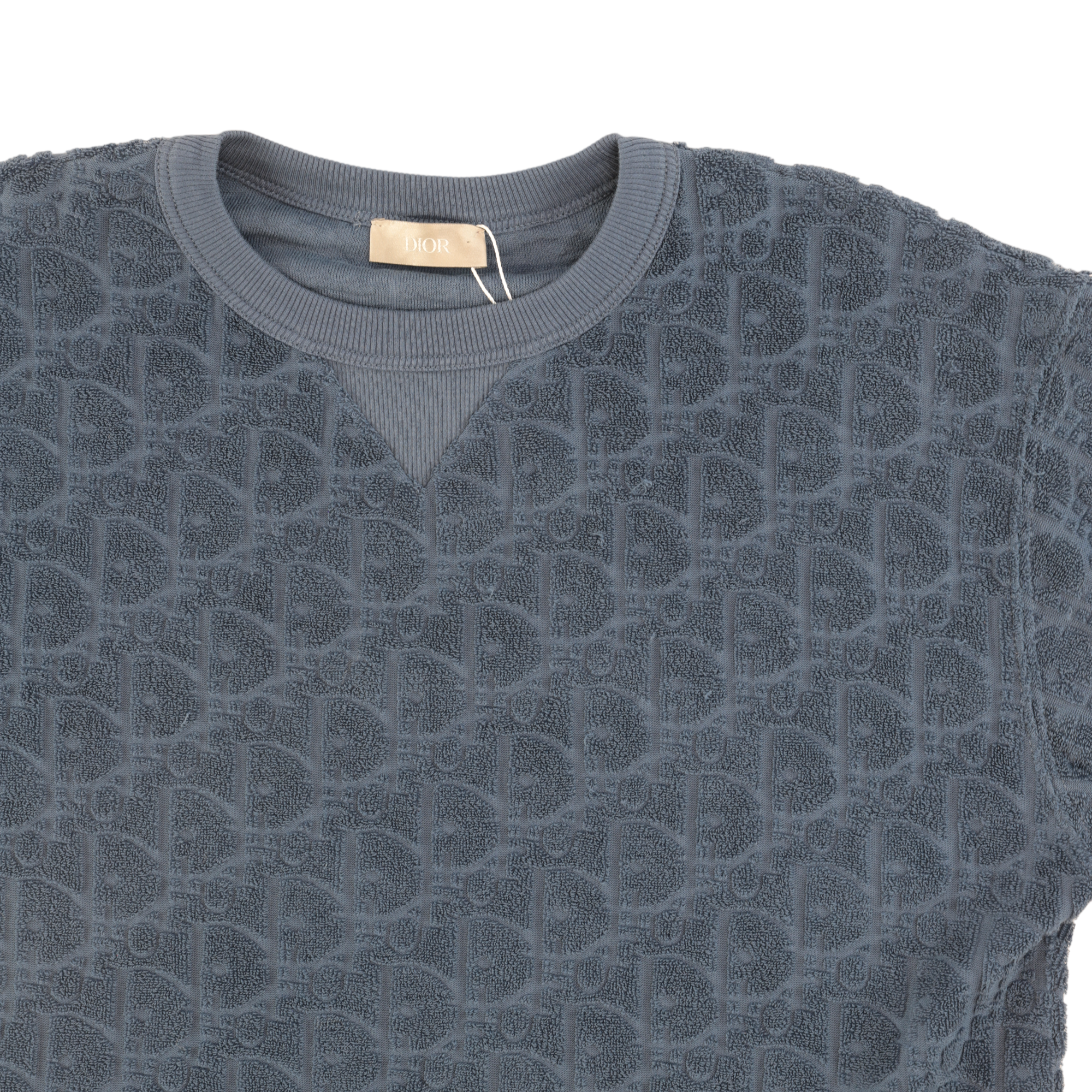 Men's Oblique Towelling T-Shirt Blue Size XS