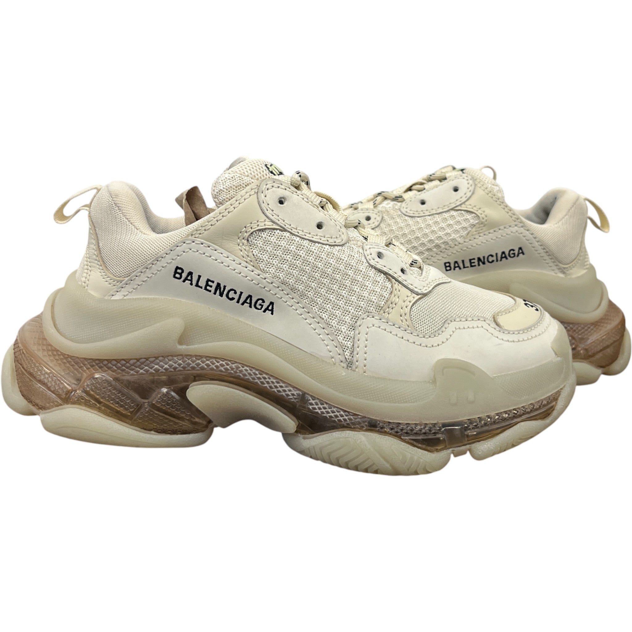 Women's Triple S Low Trainers Beige Size EU 37 / UK 4