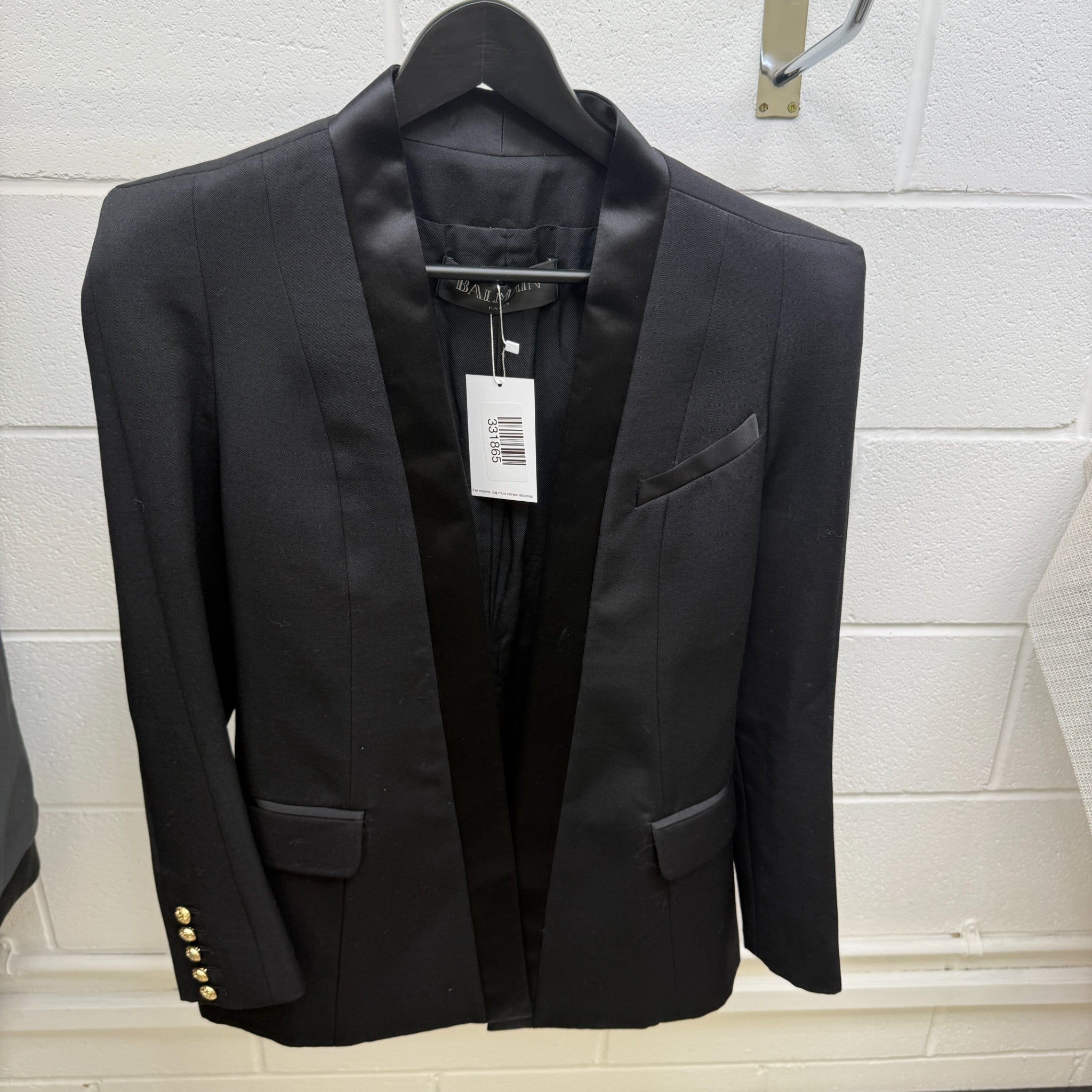 Women's Double Breasted Belted Blazer Jacket Black Size IT 38 / UK 6