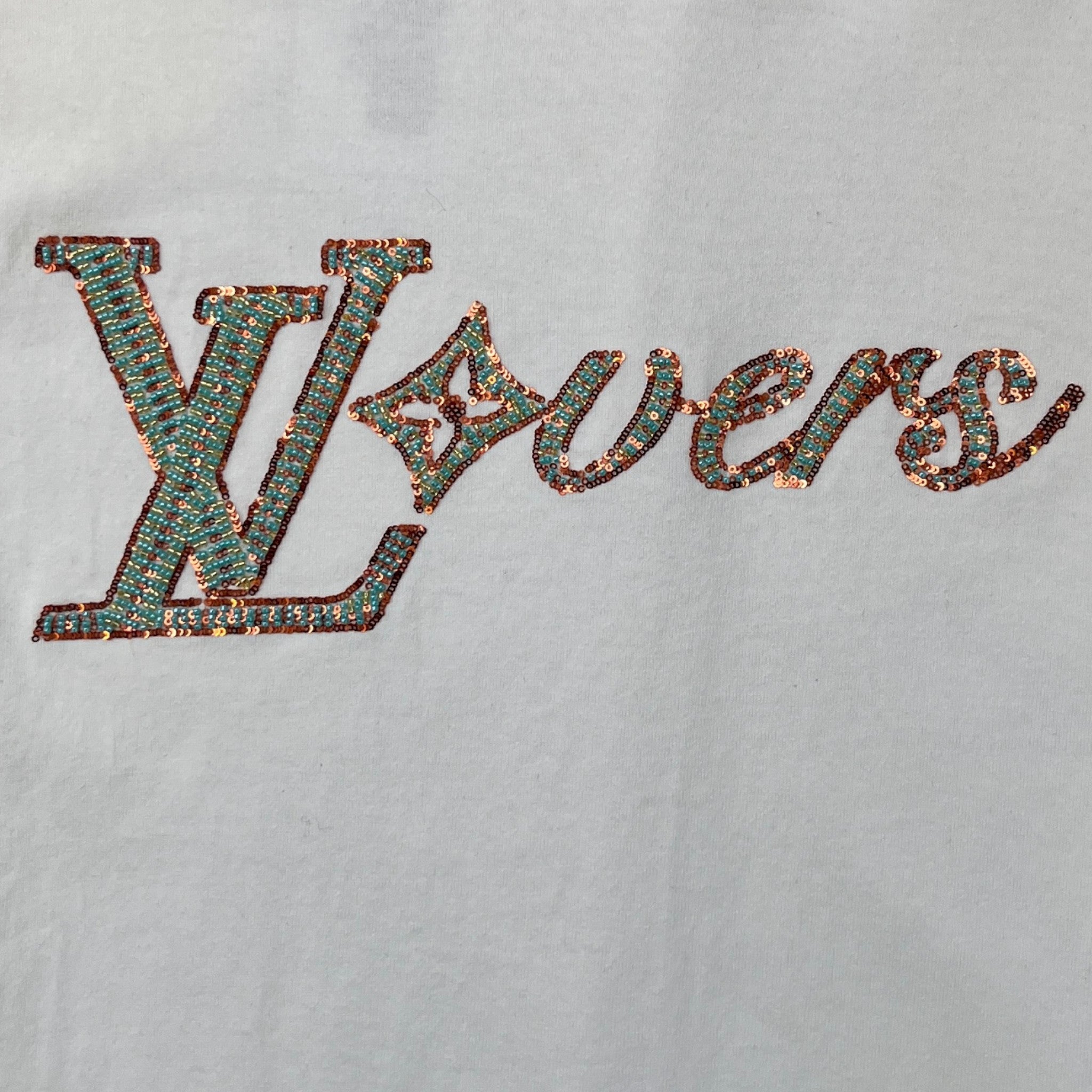 Men's Lovers Embroidered Logo T-Shirt White Size M