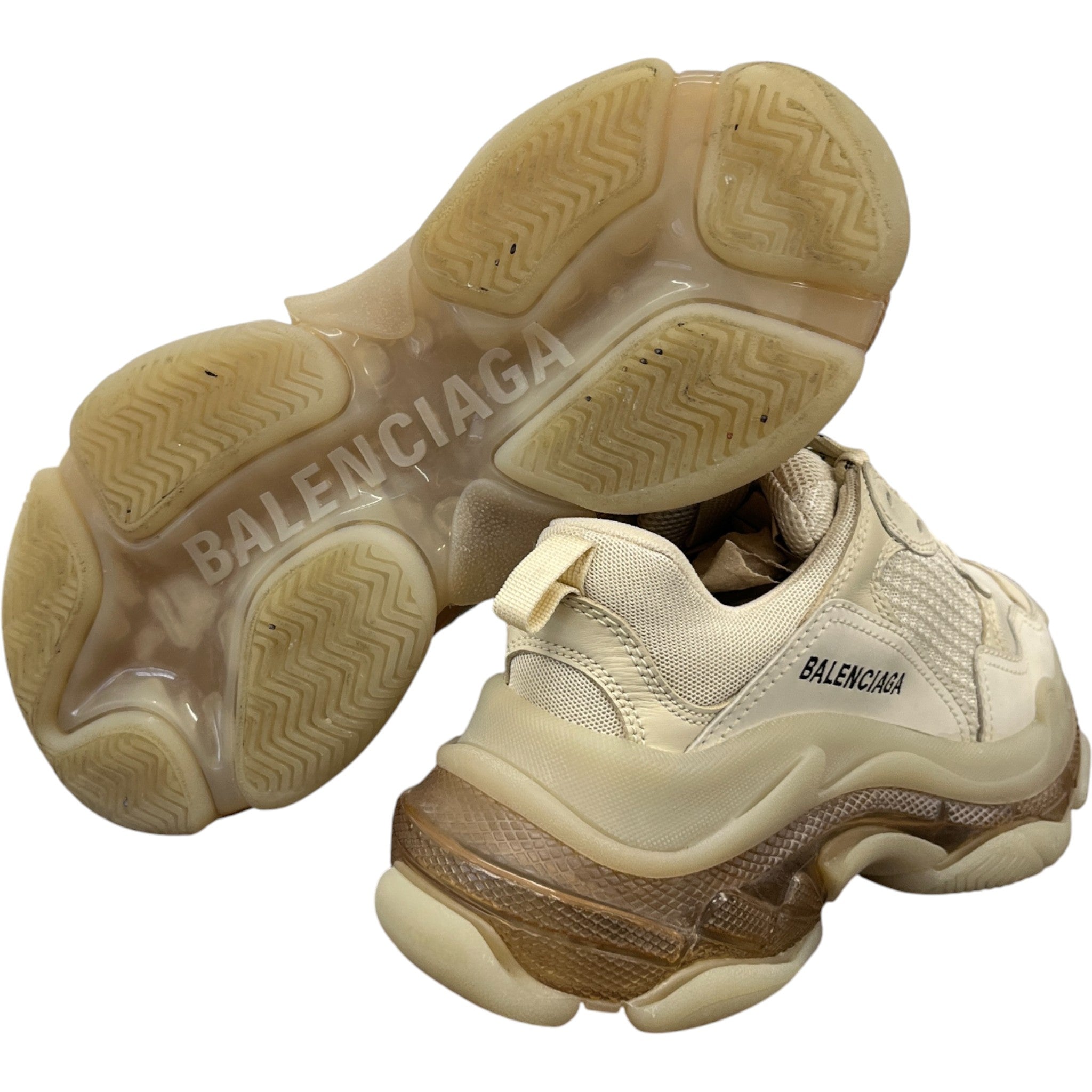 Women's Triple S Low Trainers Beige Size EU 37 / UK 4