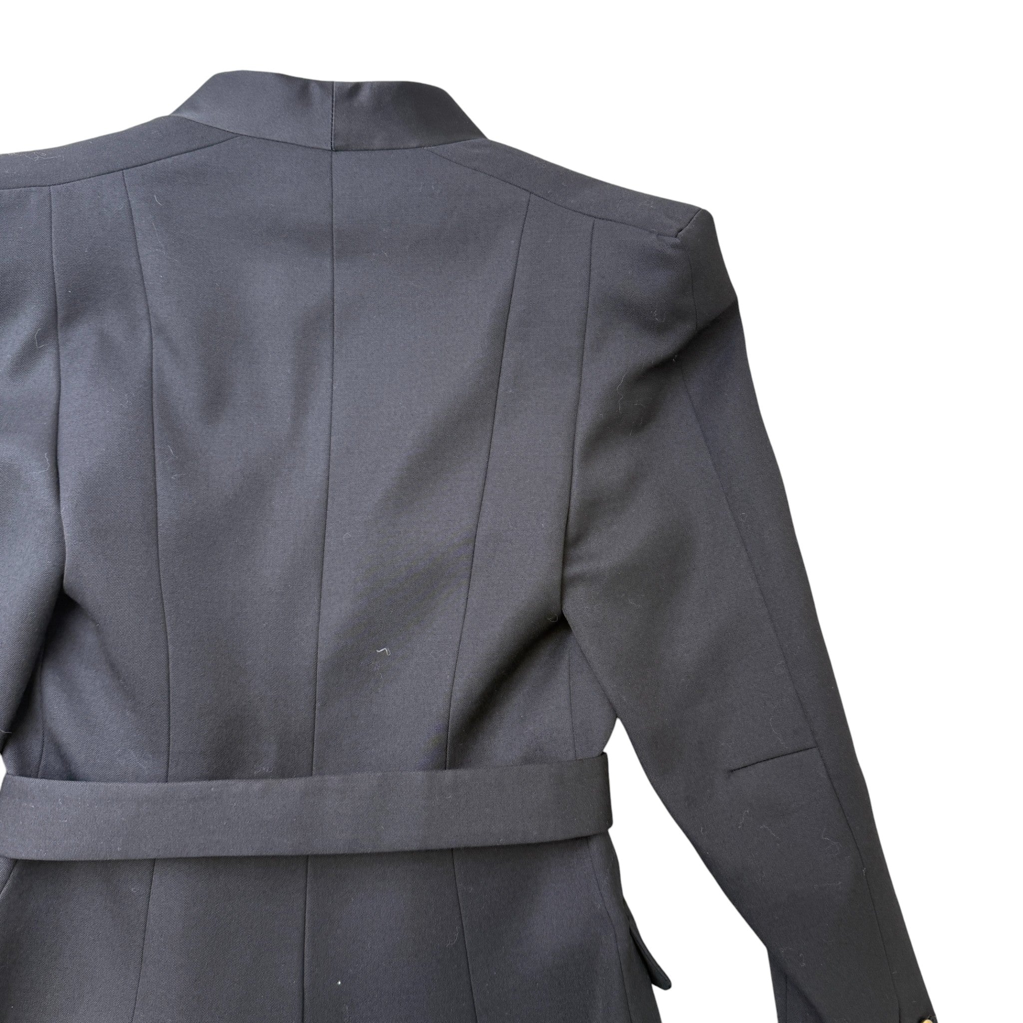 Women's Double Breasted Belted Blazer Jacket Black Size IT 38 / UK 6