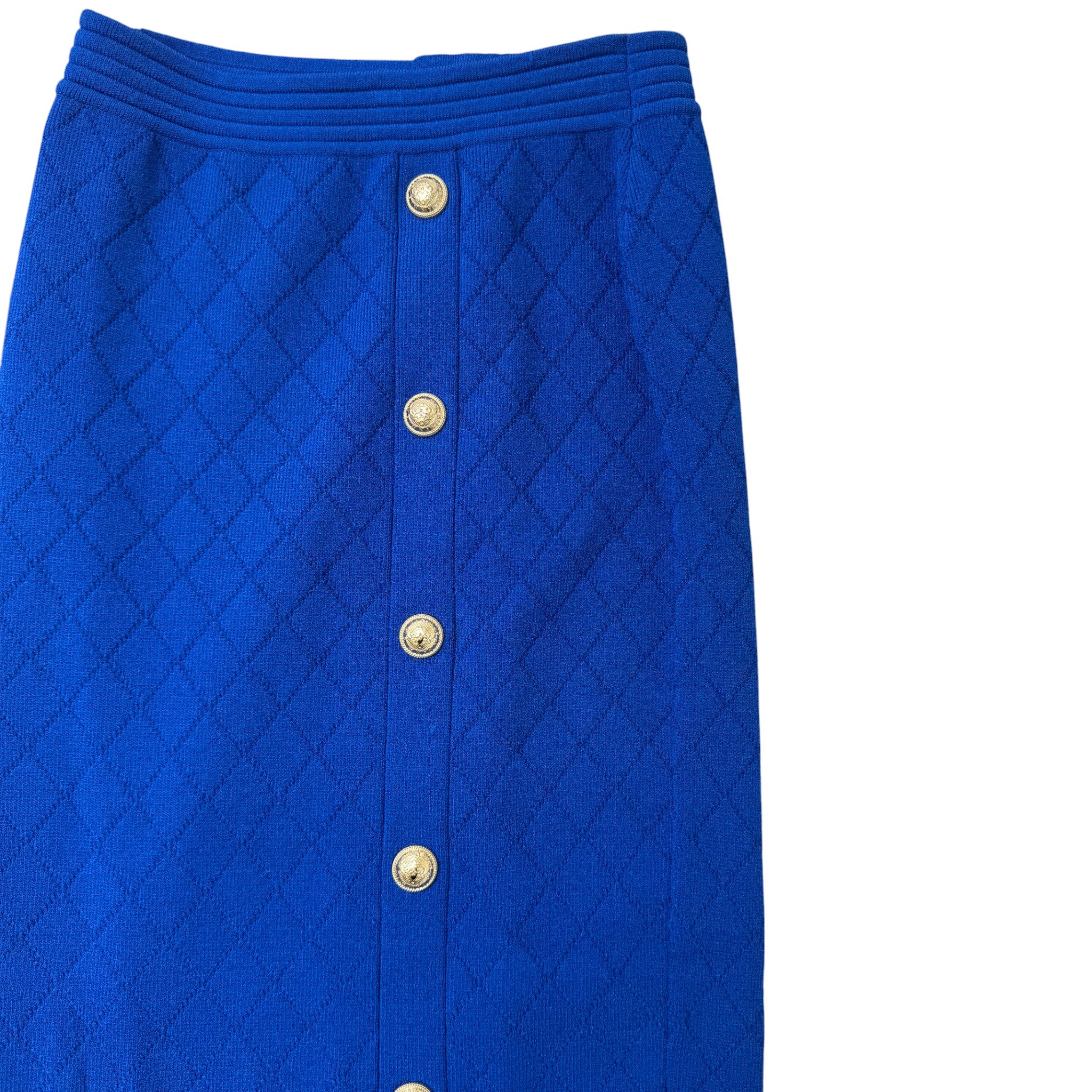 Women's Quilted Pattern Pencil Skirts Blue Size Waist 40"