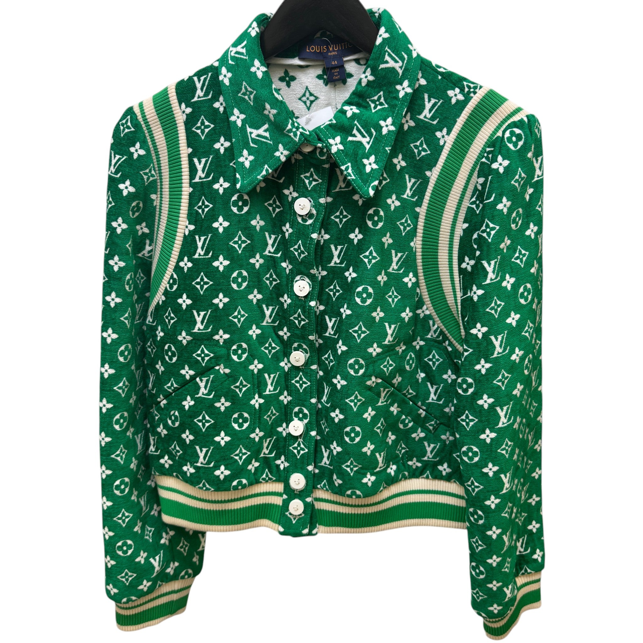 Women's Monogram Toweling Bomber Jacket Green Size 44 / UK 12
