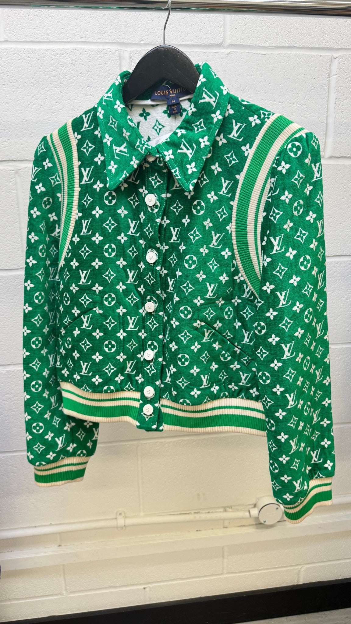 Women's Monogram Toweling Bomber Jacket Green Size 44 / UK 12