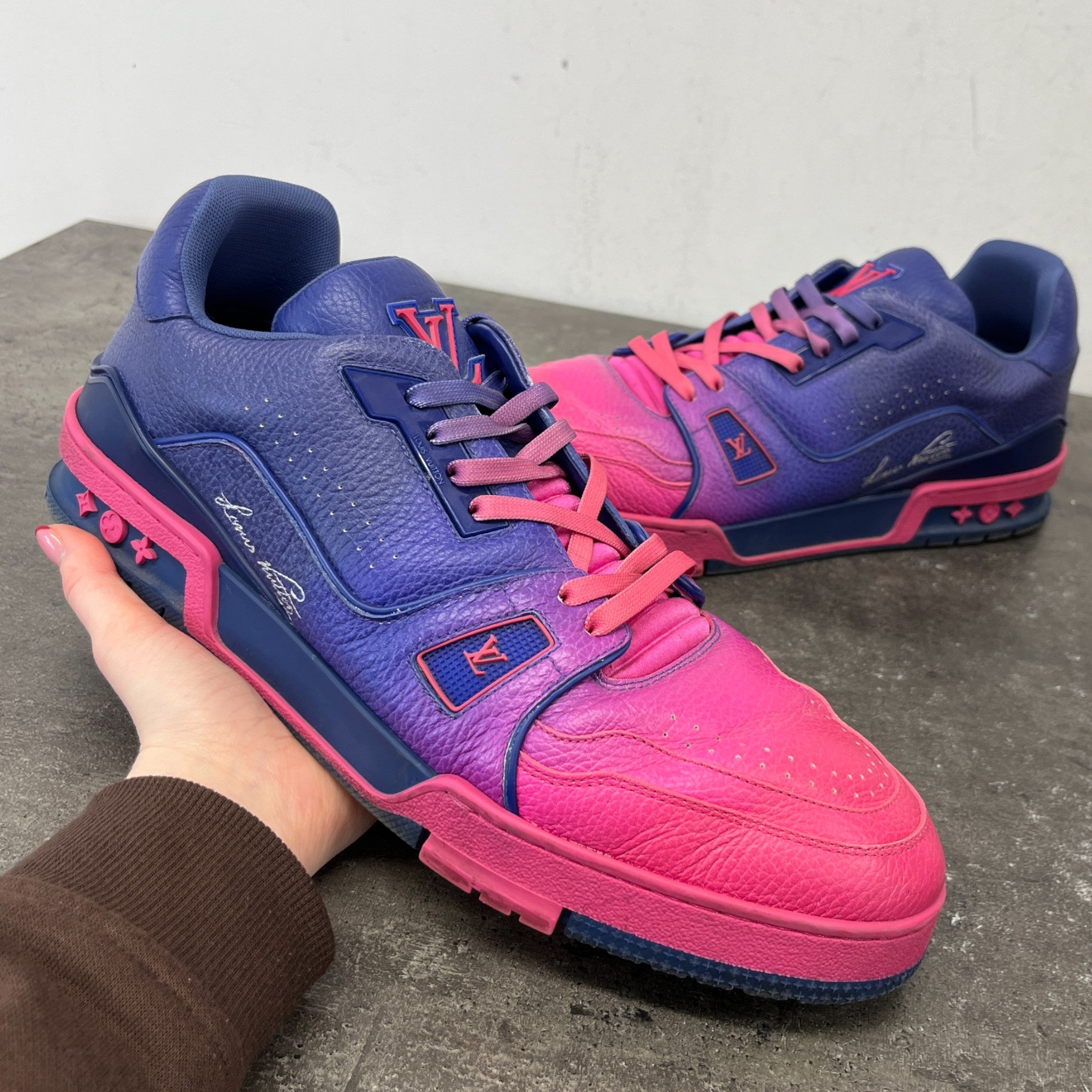 Men's Lv Ombre Low Trainers Pink Size EU 45 / UK 11