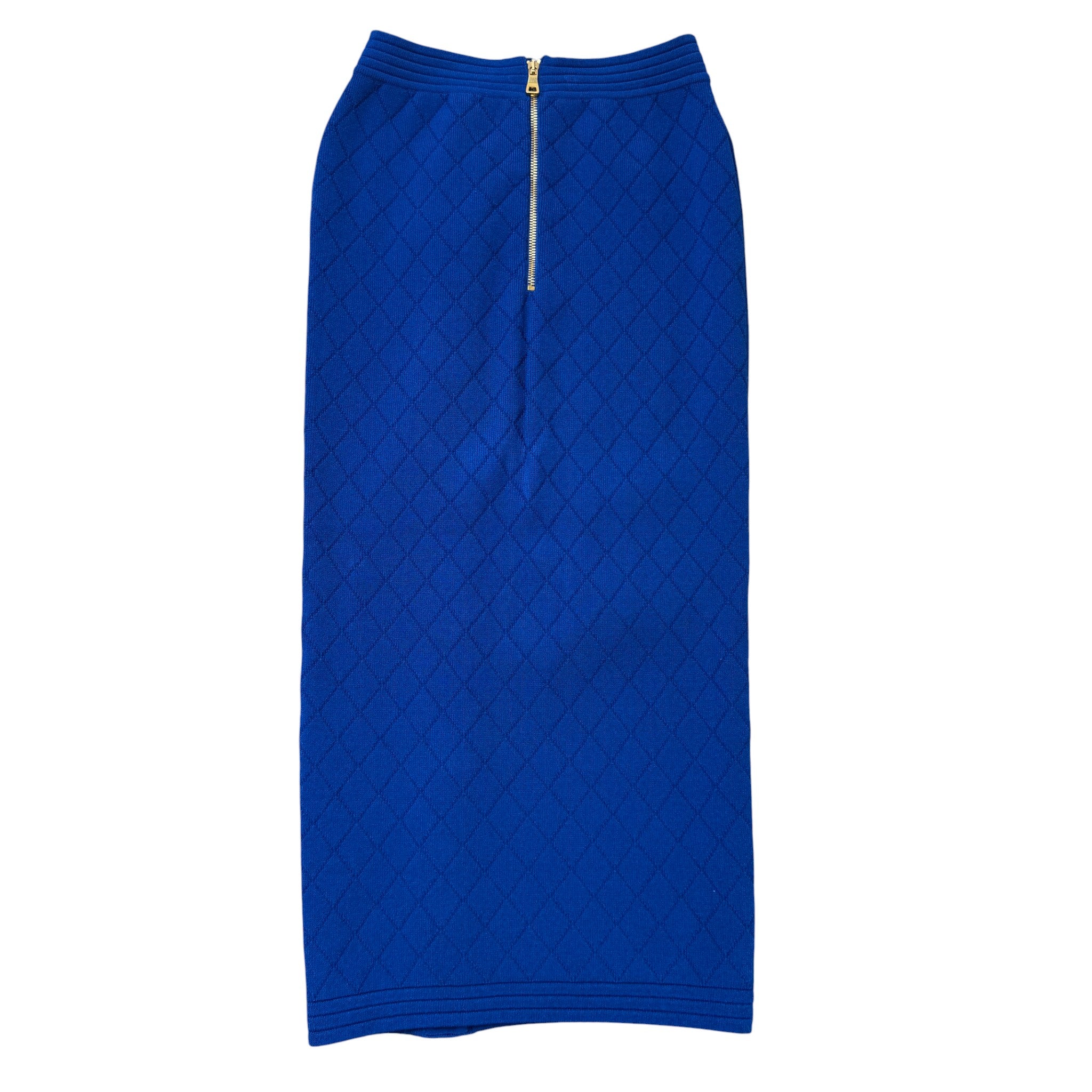 Women's Quilted Pattern Pencil Skirts Blue Size Waist 40"