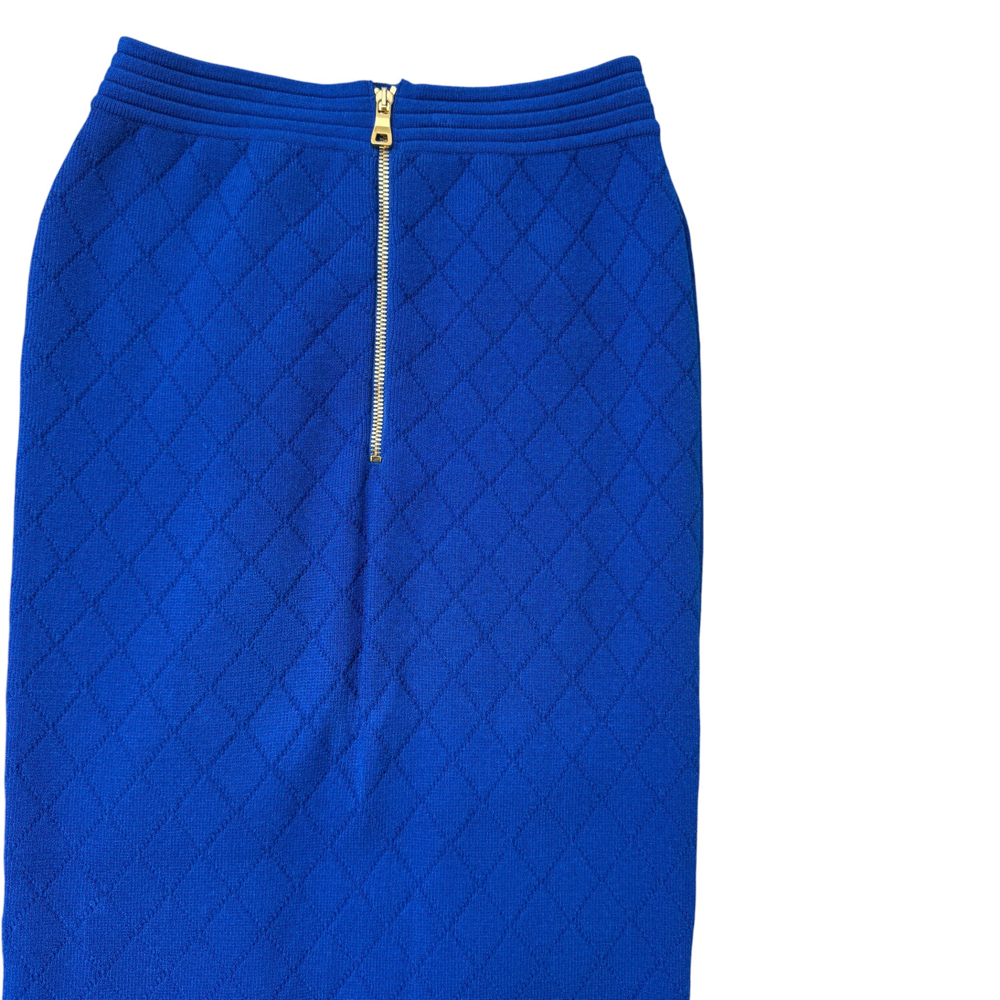 Women's Quilted Pattern Pencil Skirts Blue Size Waist 40"