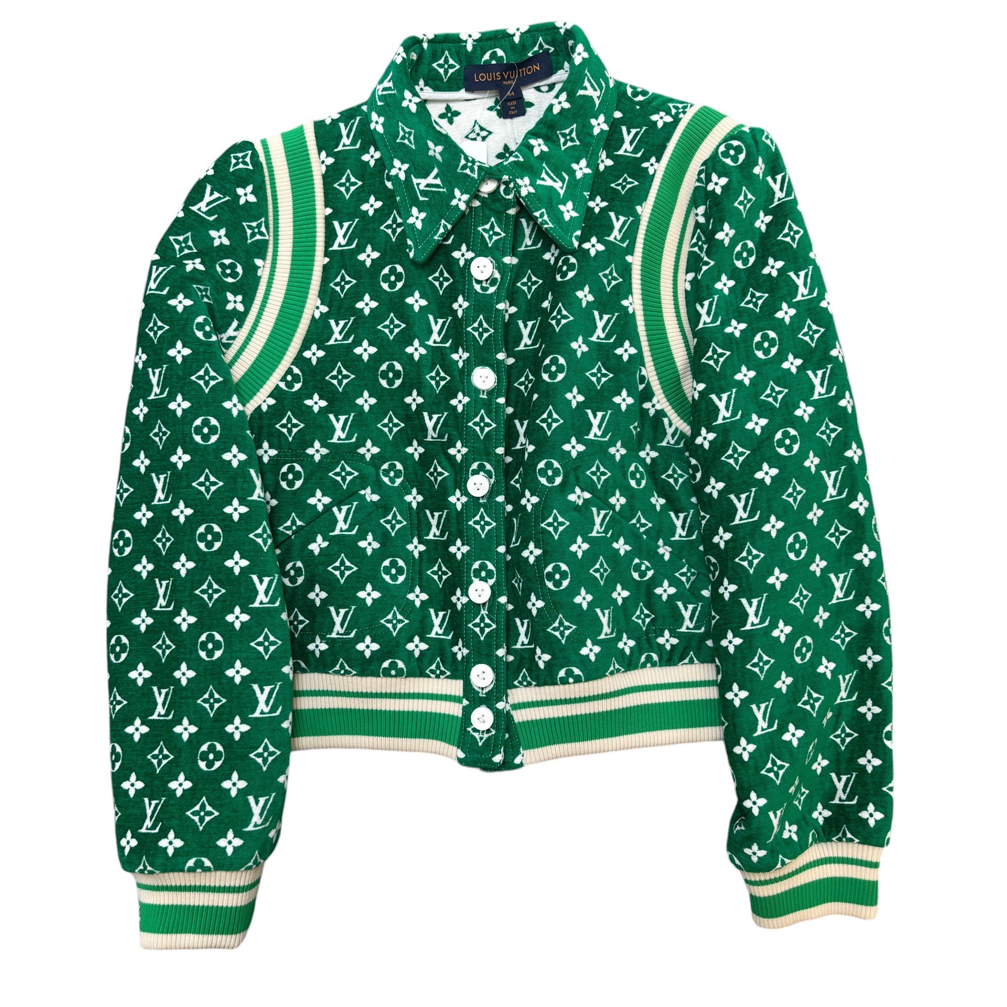 Women's Monogram Toweling Bomber Jacket Green Size 44 / UK 12