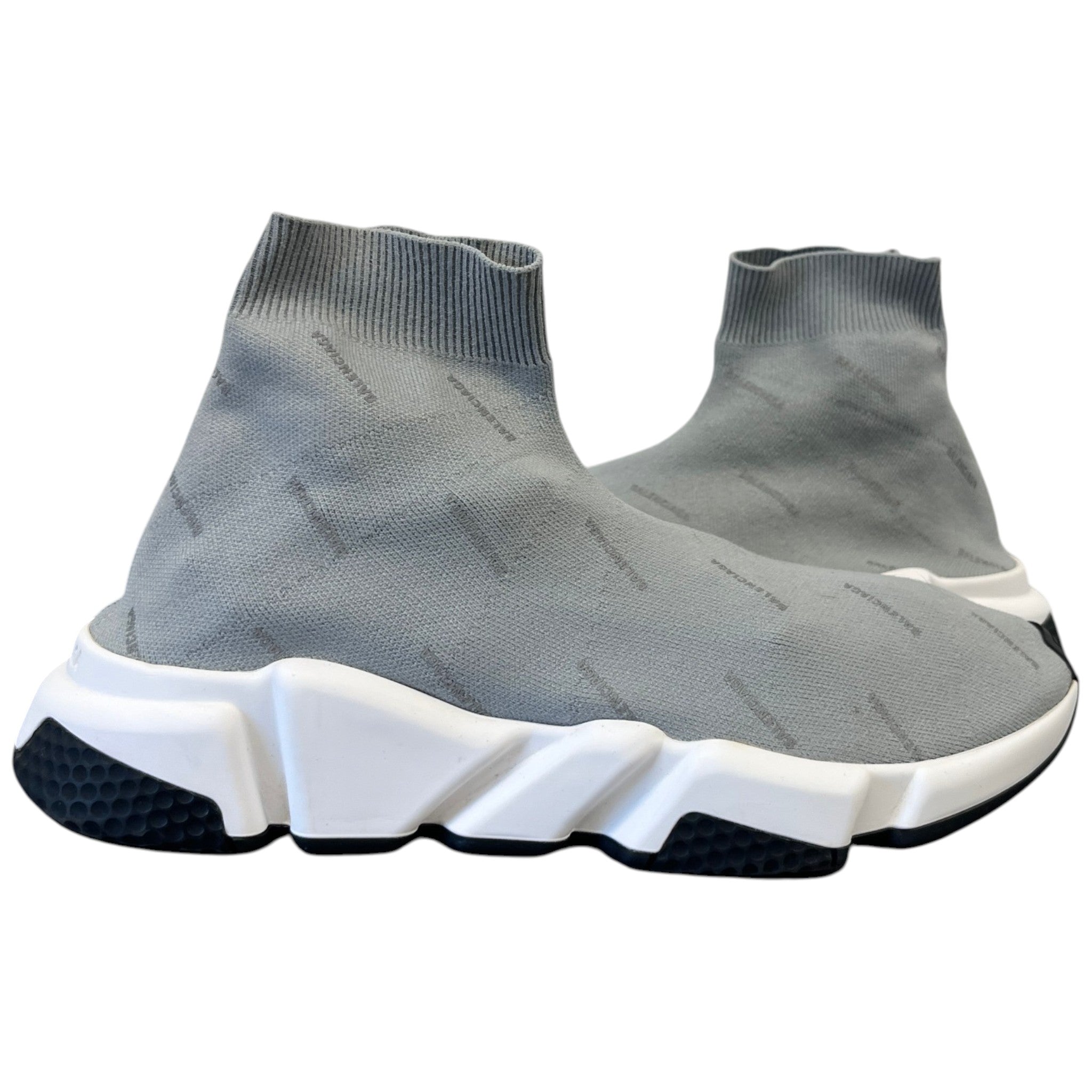 Women's Logo Print Speed Socks High Trainers Grey Size EU 39 / UK 6