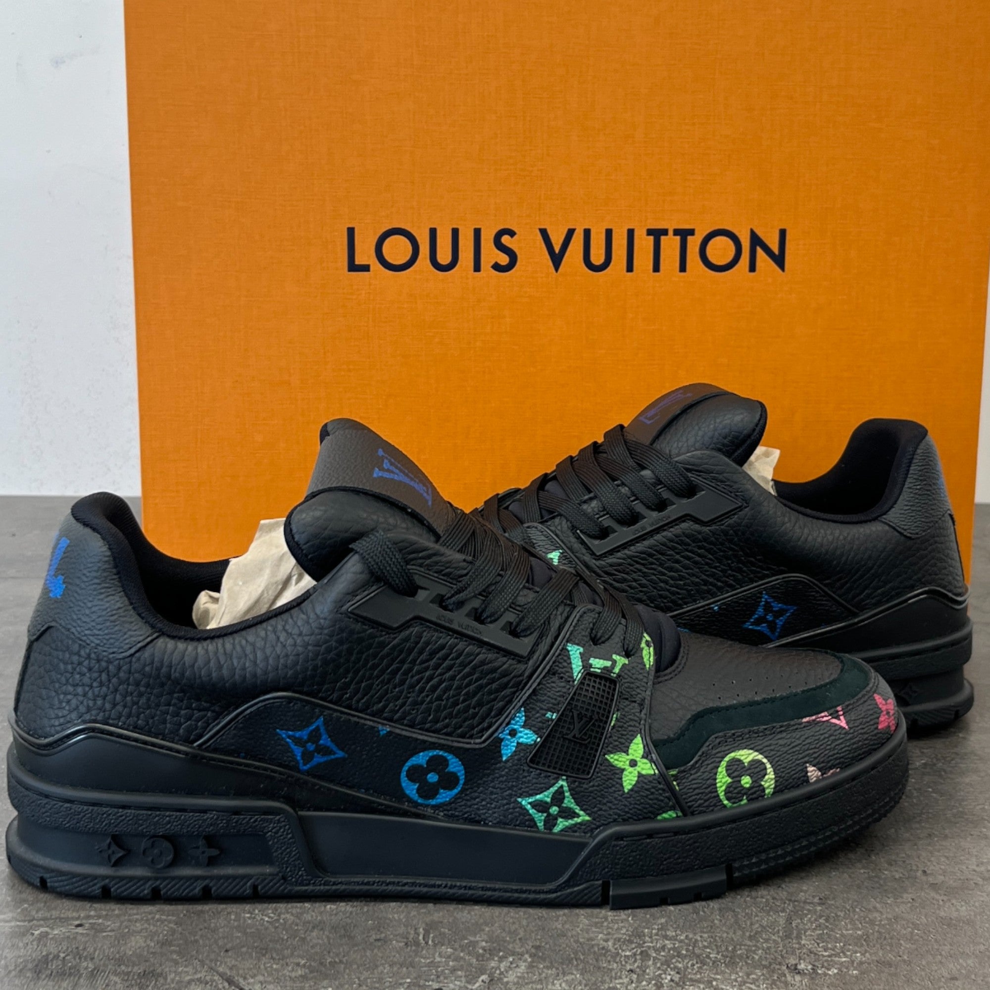 Men's Logo Print Rainbow Low Trainers Black Size EU 43 / UK 9