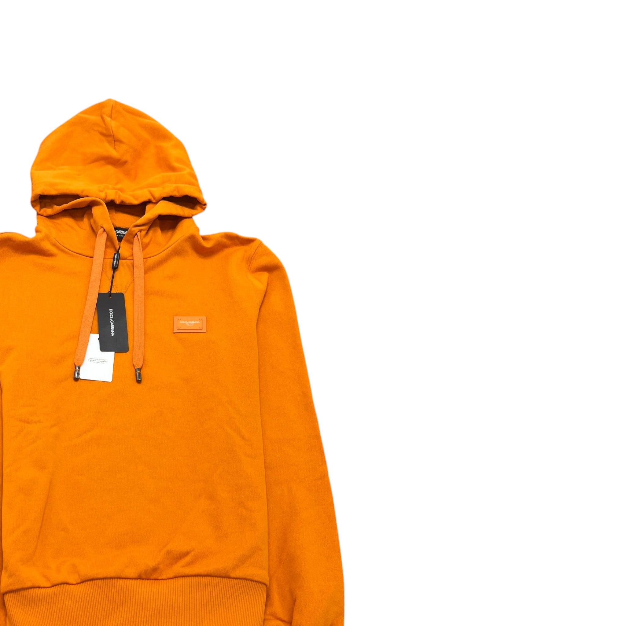 Men's Plaque Logo Hoodie Orange Size IT 48 / UK M
