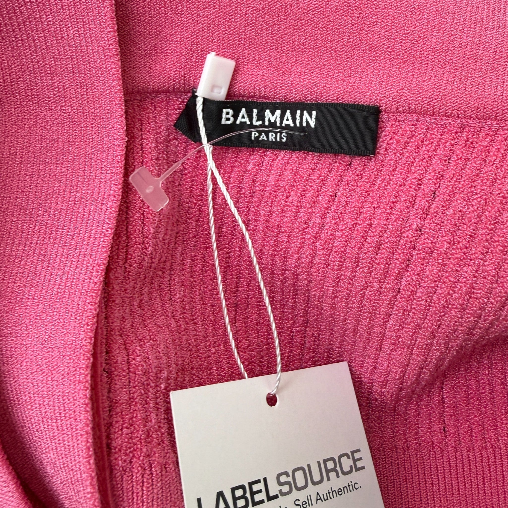 Women's Halterneck Knitted Cropped Top Pink Size S