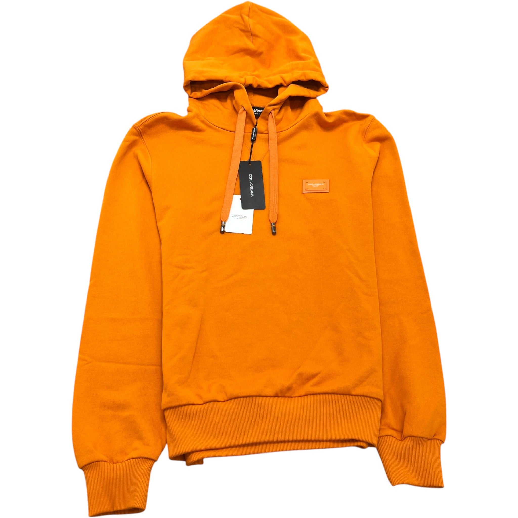 Men's Plaque Logo Hoodie Orange Size IT 48 / UK M