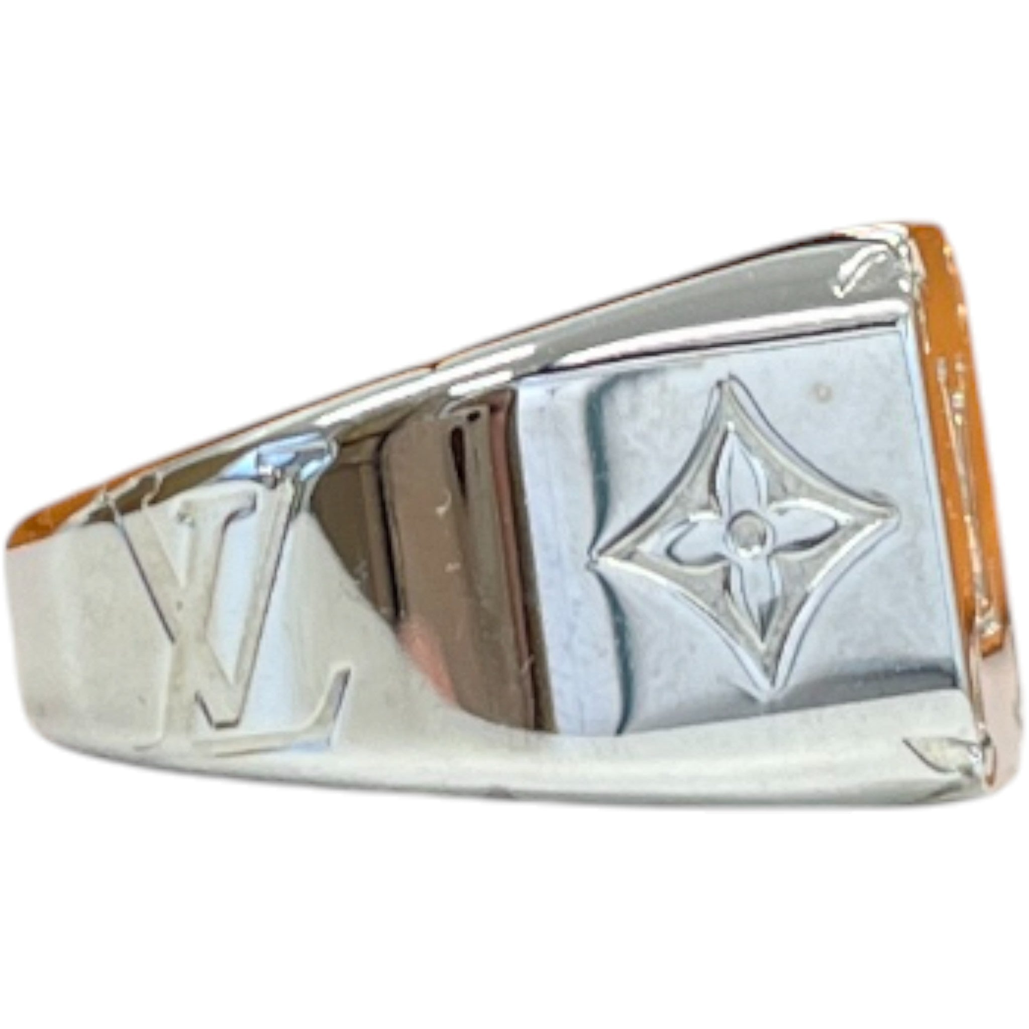 Men's Monogram Signet Ring Silver Size M