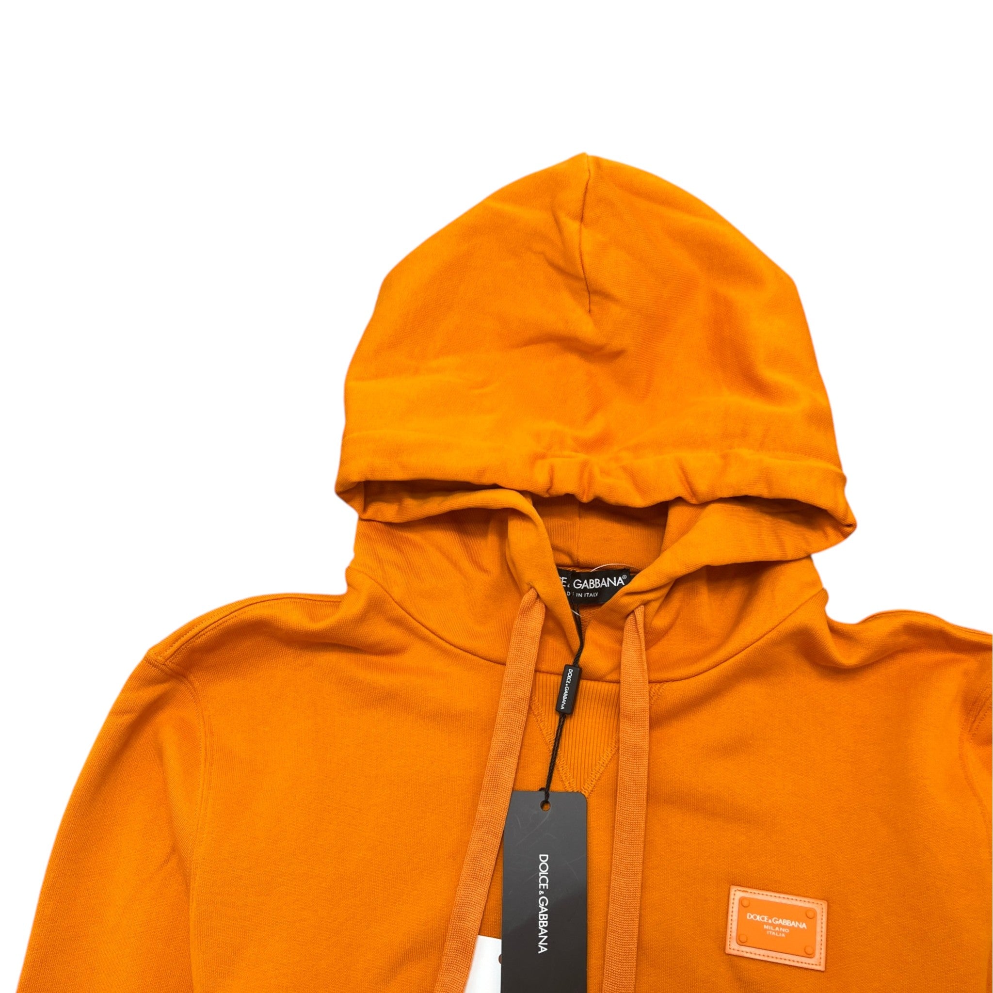 Men's Plaque Logo Hoodie Orange Size IT 48 / UK M