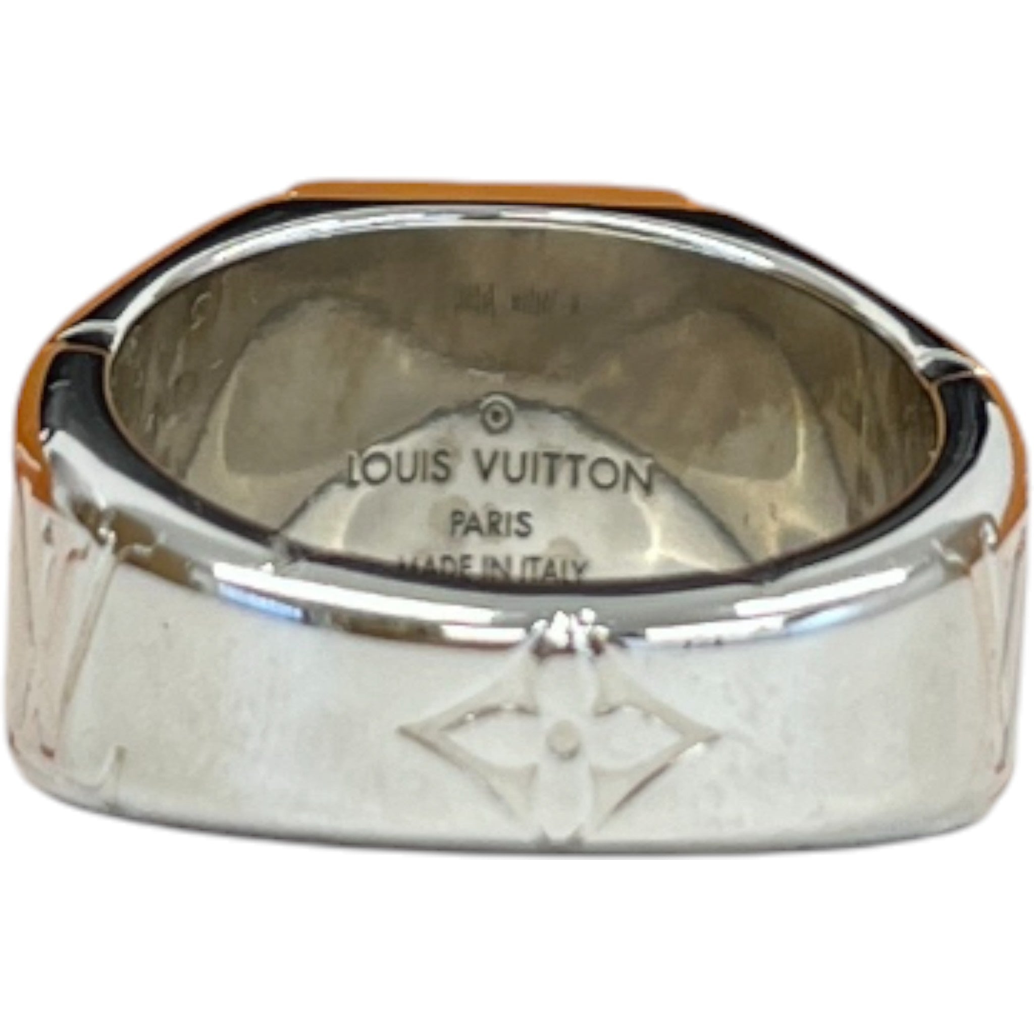 Men's Monogram Signet Ring Silver Size M